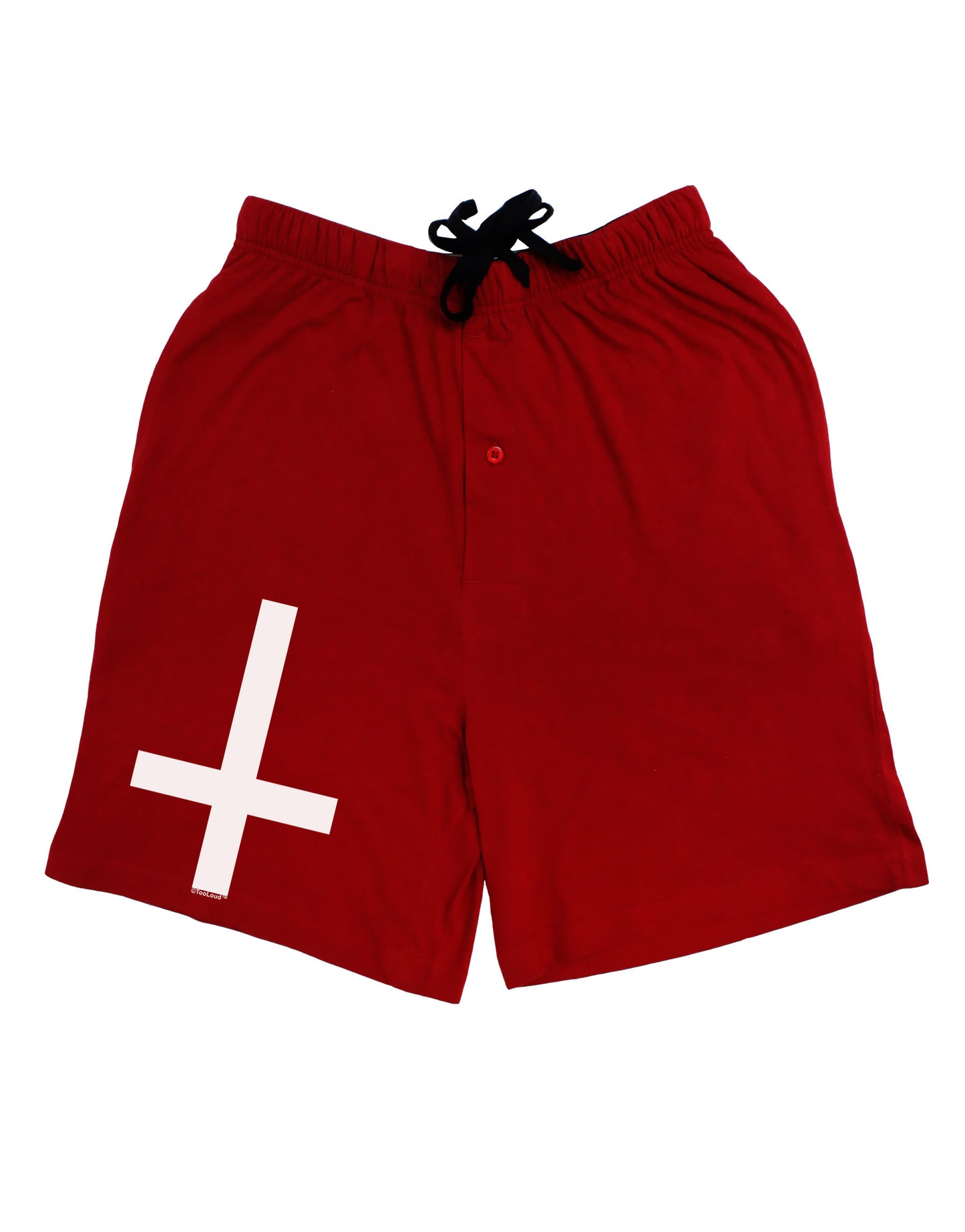 Inverted Cross Adult Lounge Shorts-Lounge Shorts-TooLoud-Red-Small-Davson Sales