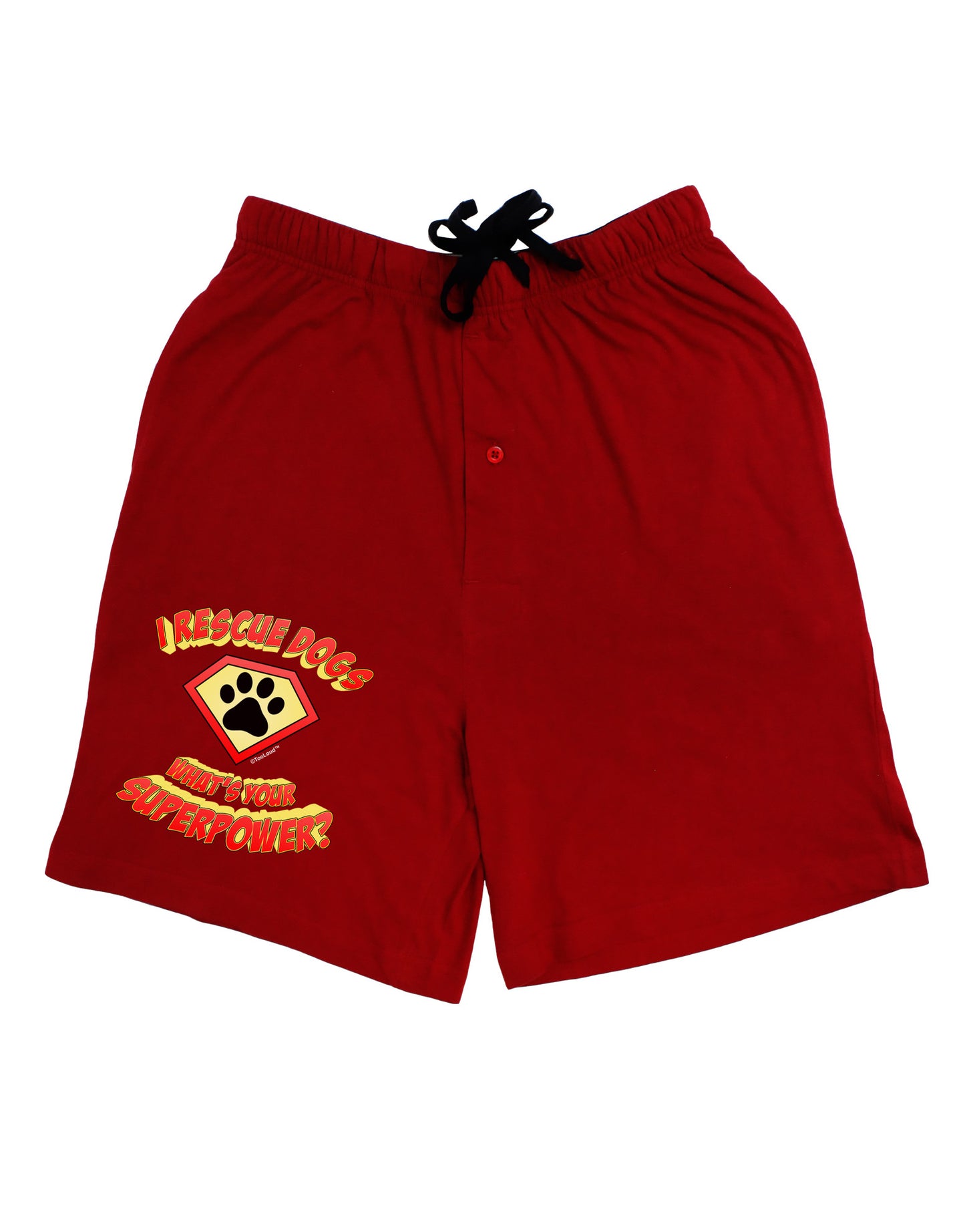 Rescue Dogs - Superpower Adult Lounge Shorts-Lounge Shorts-TooLoud-Red-Small-Davson Sales