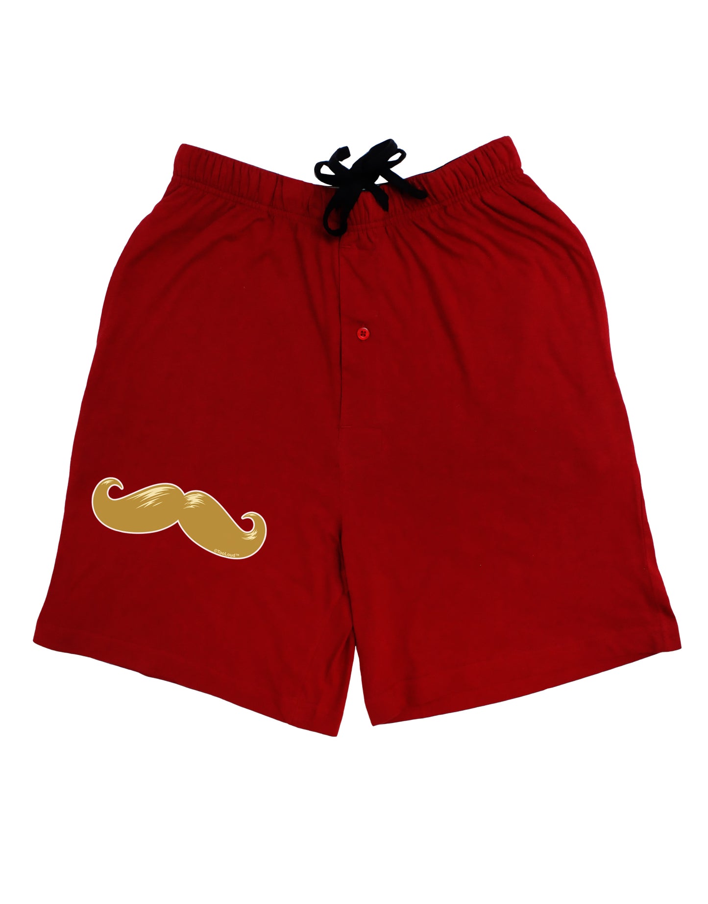 Big Gold Blonde Mustache Adult Lounge Shorts - Red or Black-Lounge Shorts-TooLoud-Red-Small-Davson Sales