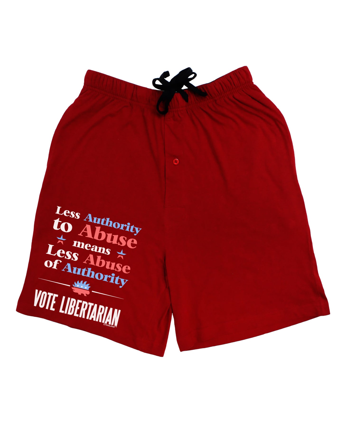 Libertarian Against Authority Abuse Adult Lounge Shorts-Lounge Shorts-TooLoud-Red-Small-Davson Sales