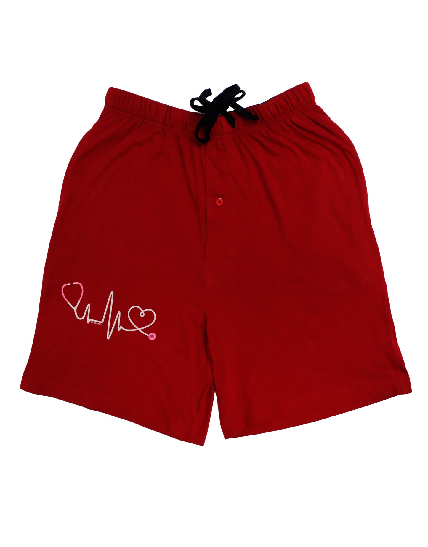 Stethoscope Heartbeat Adult Lounge Shorts-Lounge Shorts-TooLoud-Red-Small-Davson Sales