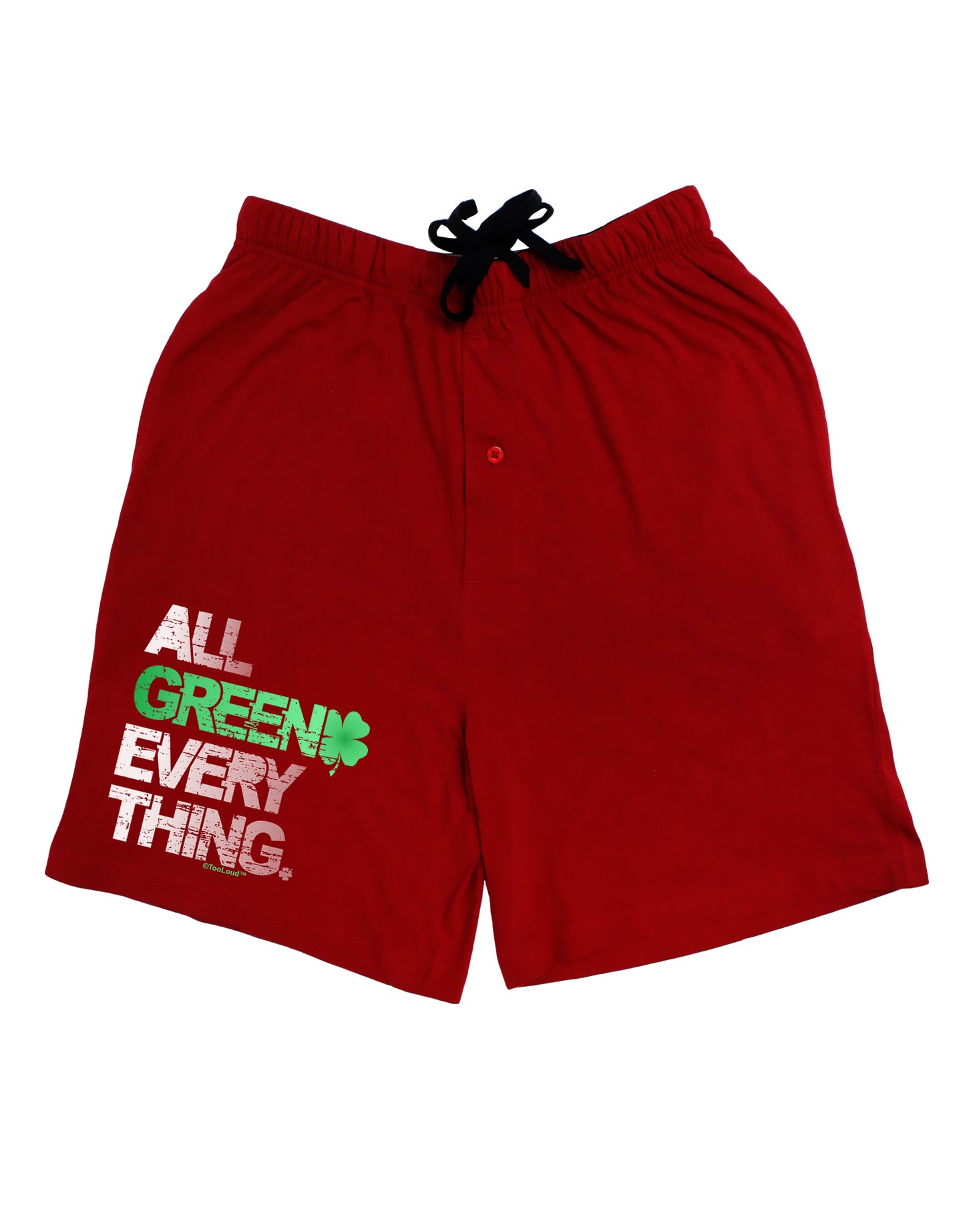 All Green Everything Distressed Adult Lounge Shorts-Lounge Shorts-TooLoud-Red-Small-Davson Sales