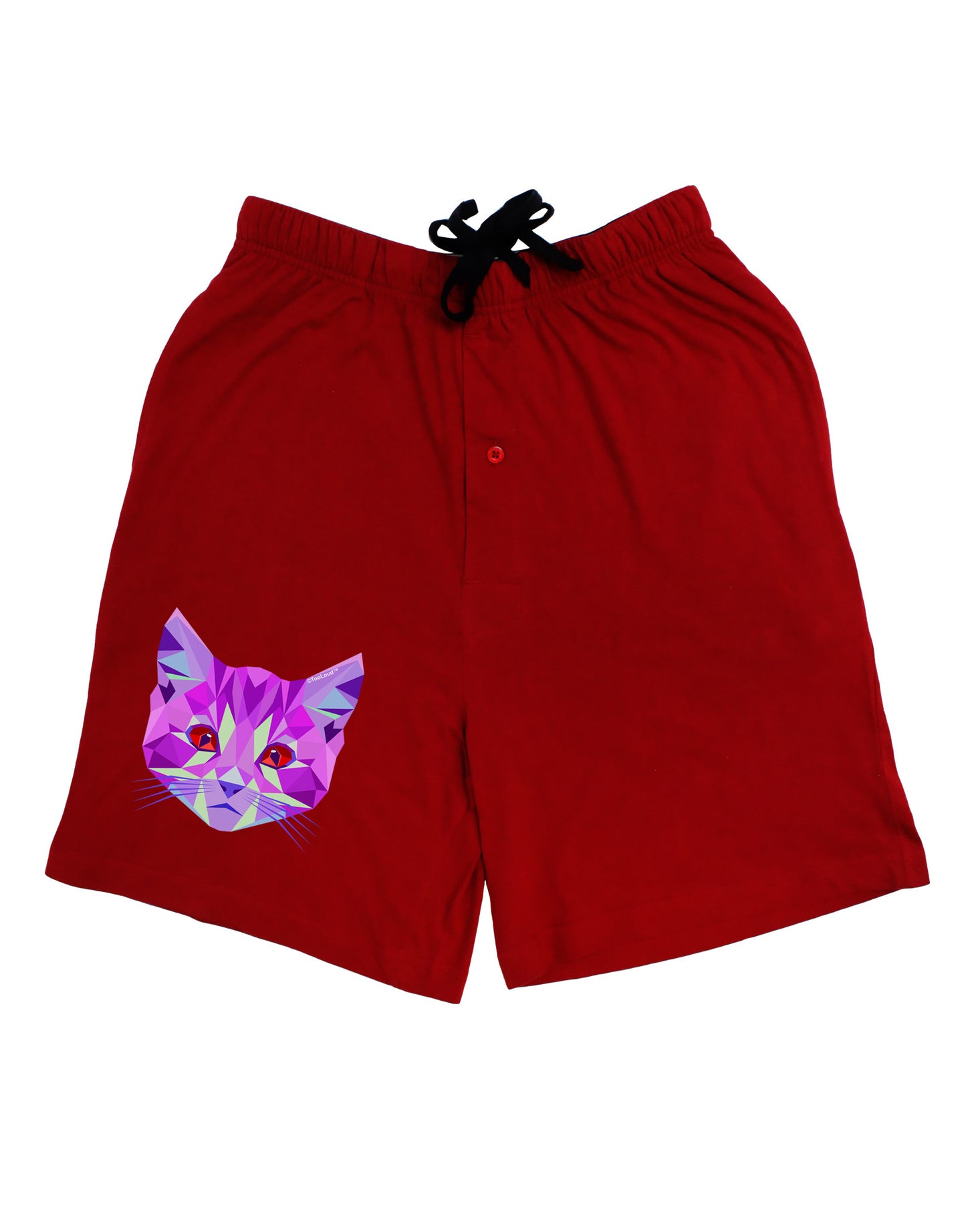 Geometric Kitty Purple Adult Lounge Shorts-Lounge Shorts-TooLoud-Red-Small-Davson Sales