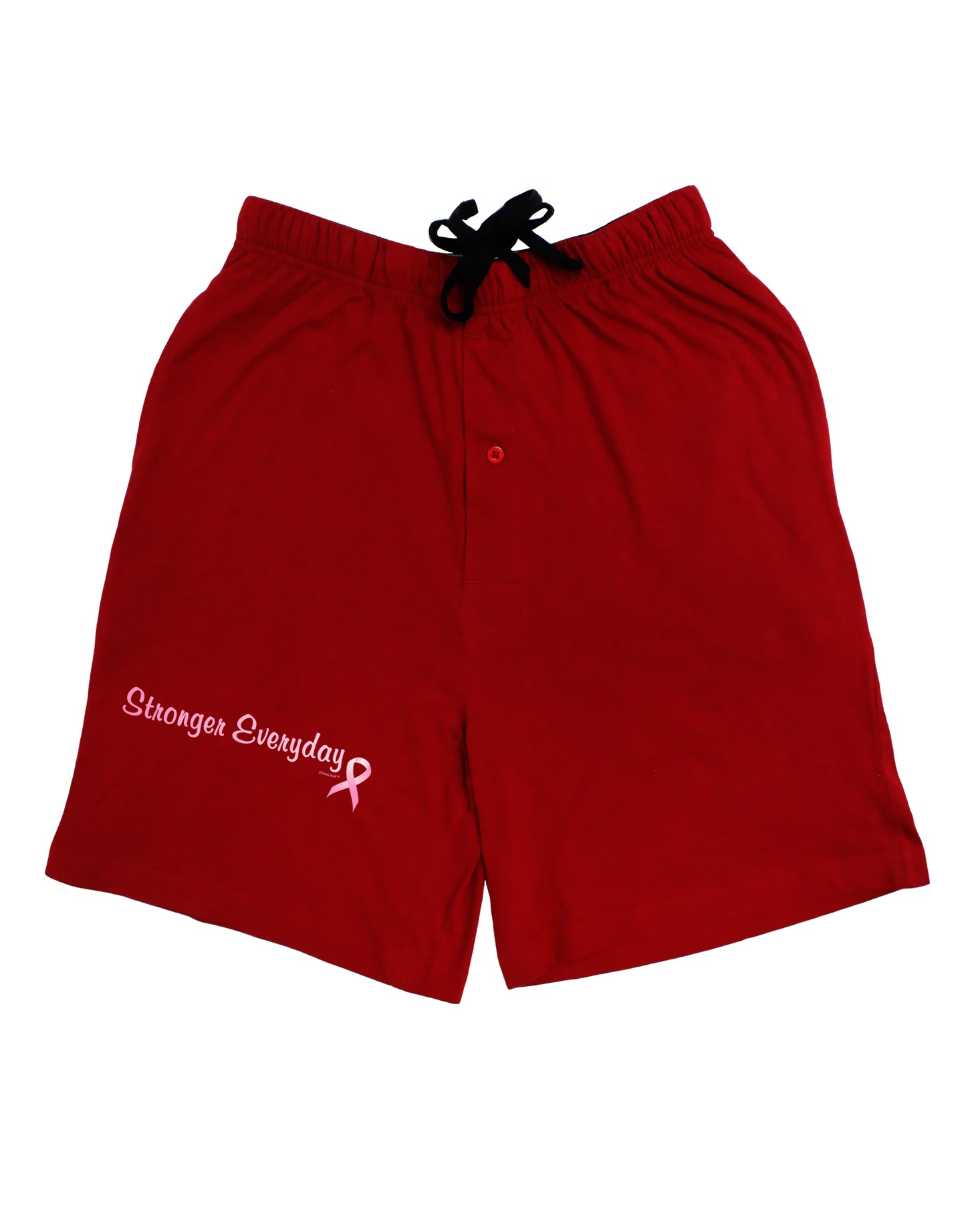 Stronger Everyday Breast Cancer Awareness Ribbon Adult Lounge Shorts - Red or Black-Lounge Shorts-TooLoud-Red-Small-Davson Sales