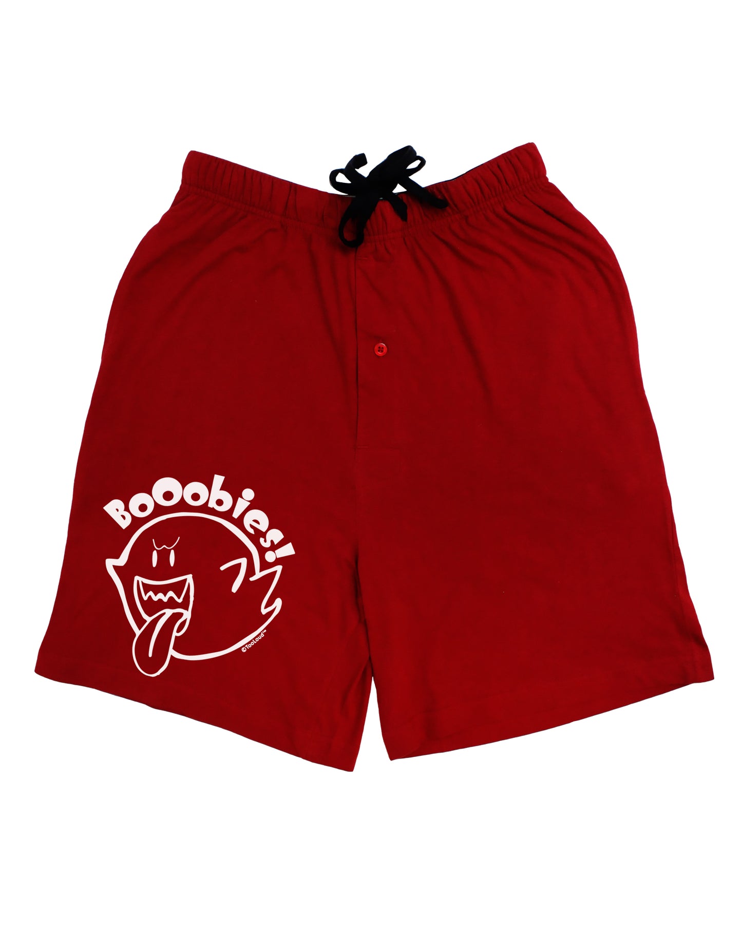 Booobies Dark Adult Lounge Shorts-Lounge Shorts-TooLoud-Red-Small-Davson Sales