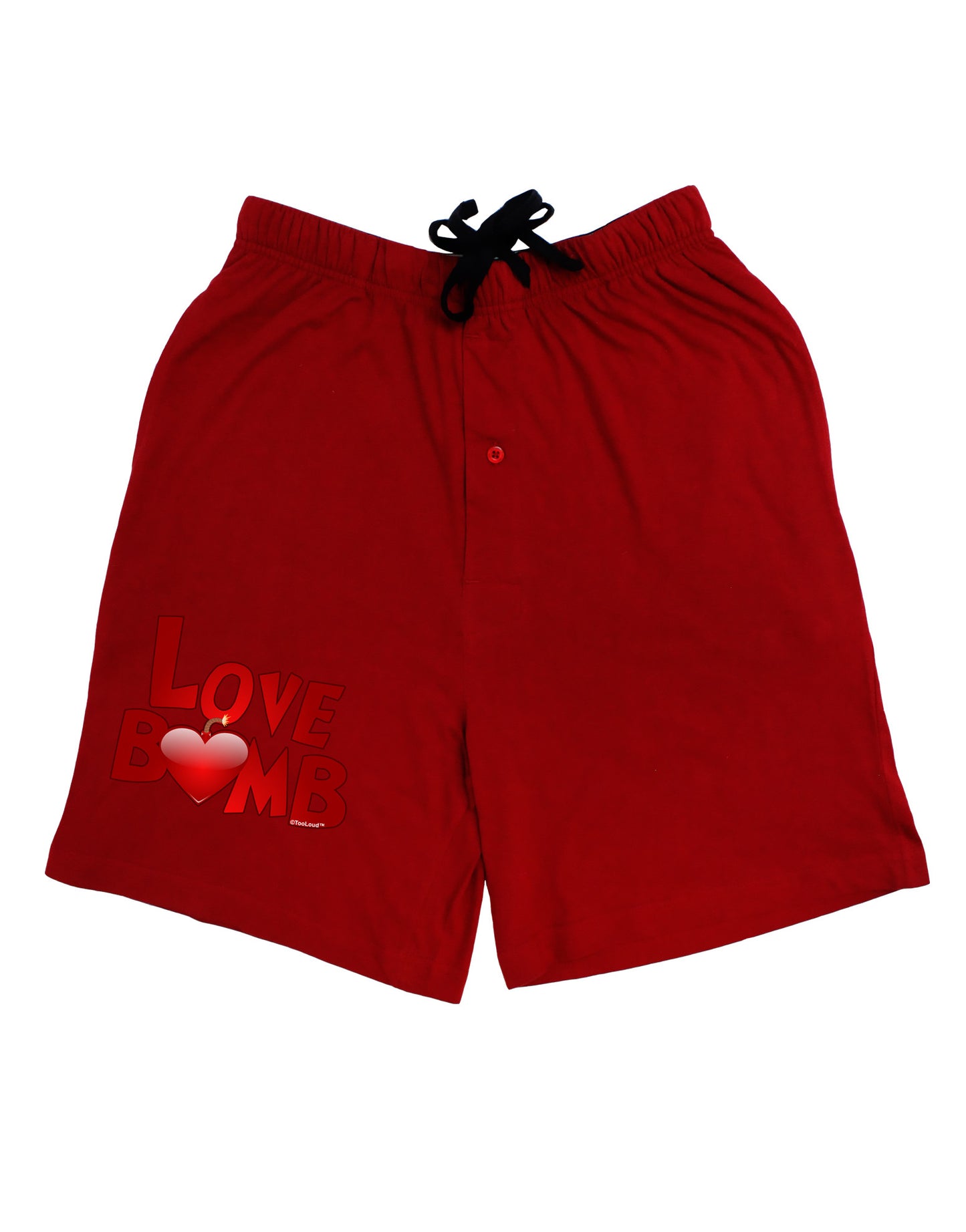 Love Bomb Text Adult Lounge Shorts-Lounge Shorts-TooLoud-Red-Small-Davson Sales