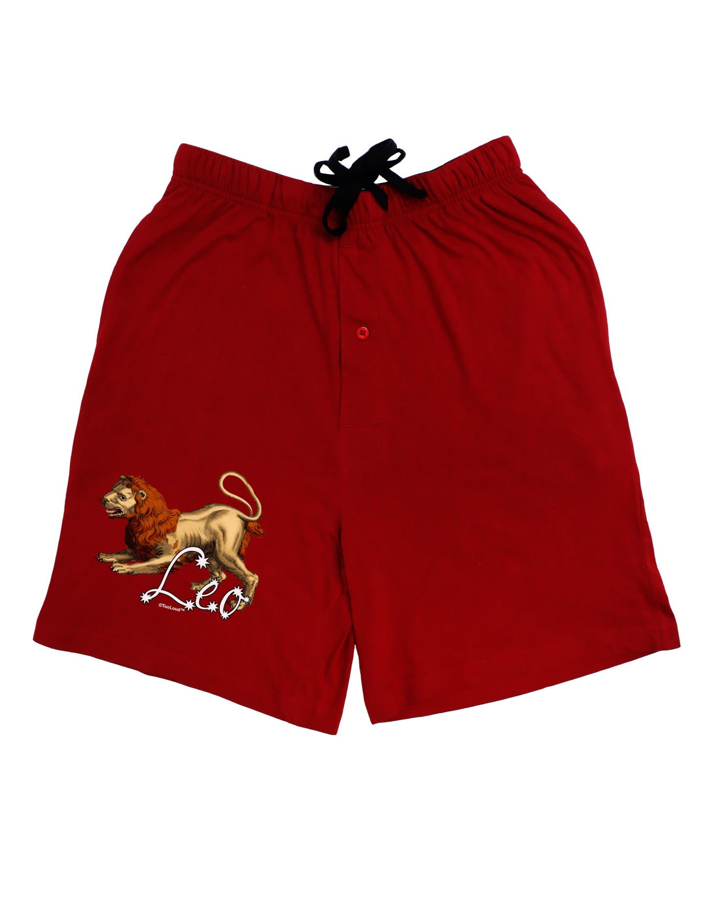 Leo Color Illustration Adult Lounge Shorts-Lounge Shorts-TooLoud-Red-Small-Davson Sales