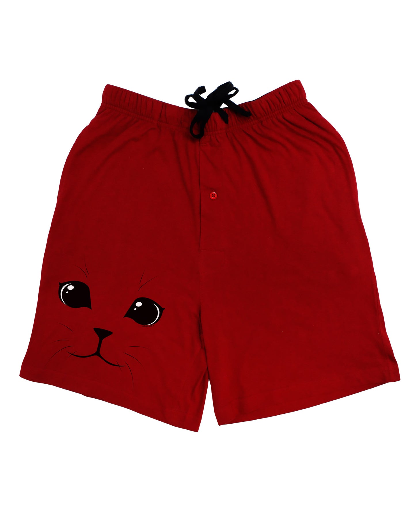 Cute Cat Face Relaxed Fit Adult Lounge Shorts by-Lounge Shorts-TooLoud-Red-Small-Davson Sales