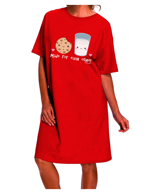 Stylish and Coordinated: Adult Night Shirt Dress - The Perfect Match for Milk and Cookie Lovers, by TooLoud-Night Shirt-TooLoud-Red-One-Size-Davson Sales