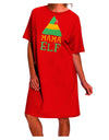 Coordinated Festive Attire: Mama Elf Adult Night Shirt Dress - Perfect for Christmas Celebrations-Night Shirt-TooLoud-Red-One-Size-Davson Sales