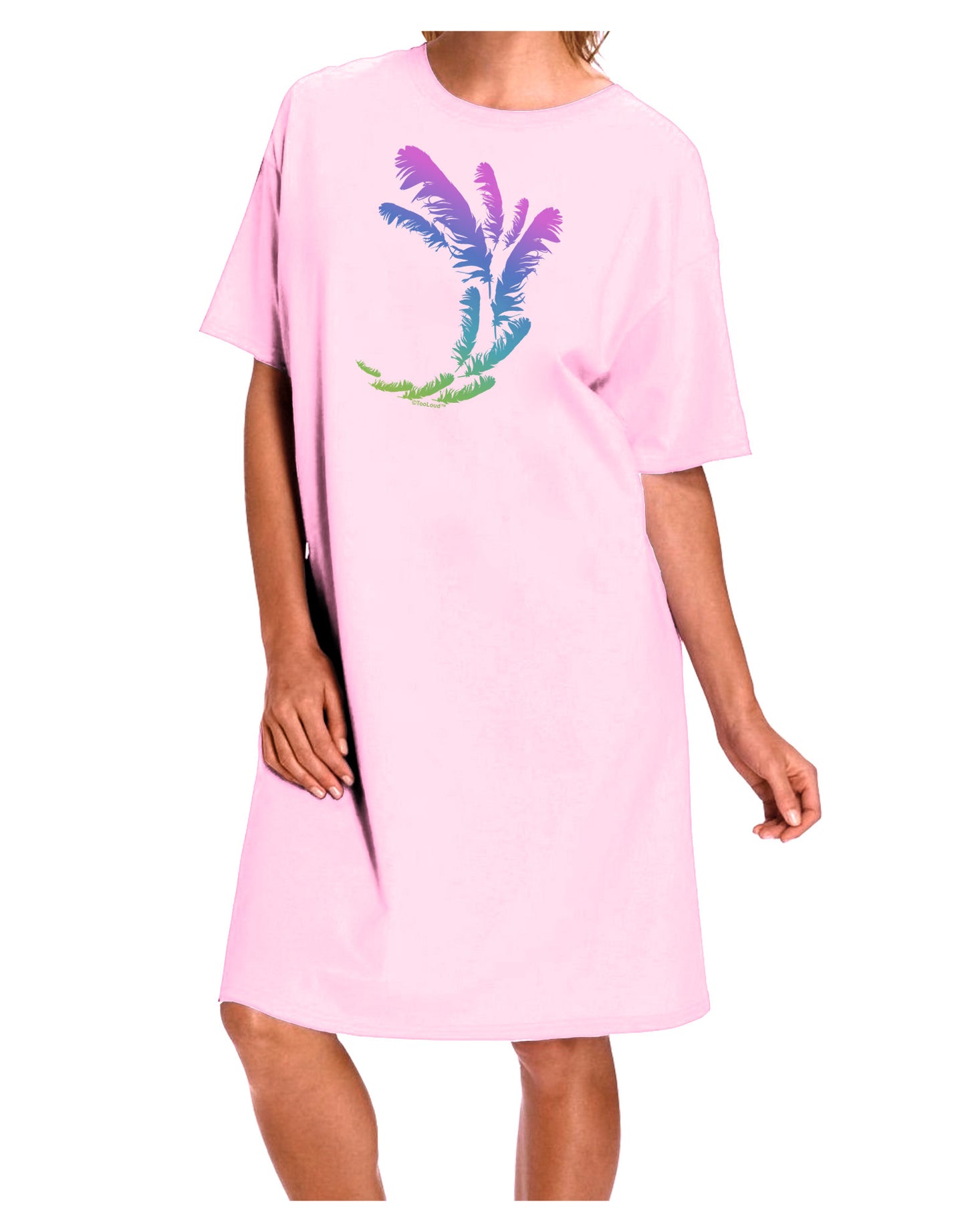 Tropical Feathers Adult Wear Around Night Shirt and Dress-Night Shirt-TooLoud-Pink-One-Size-Fits-Most-Davson Sales