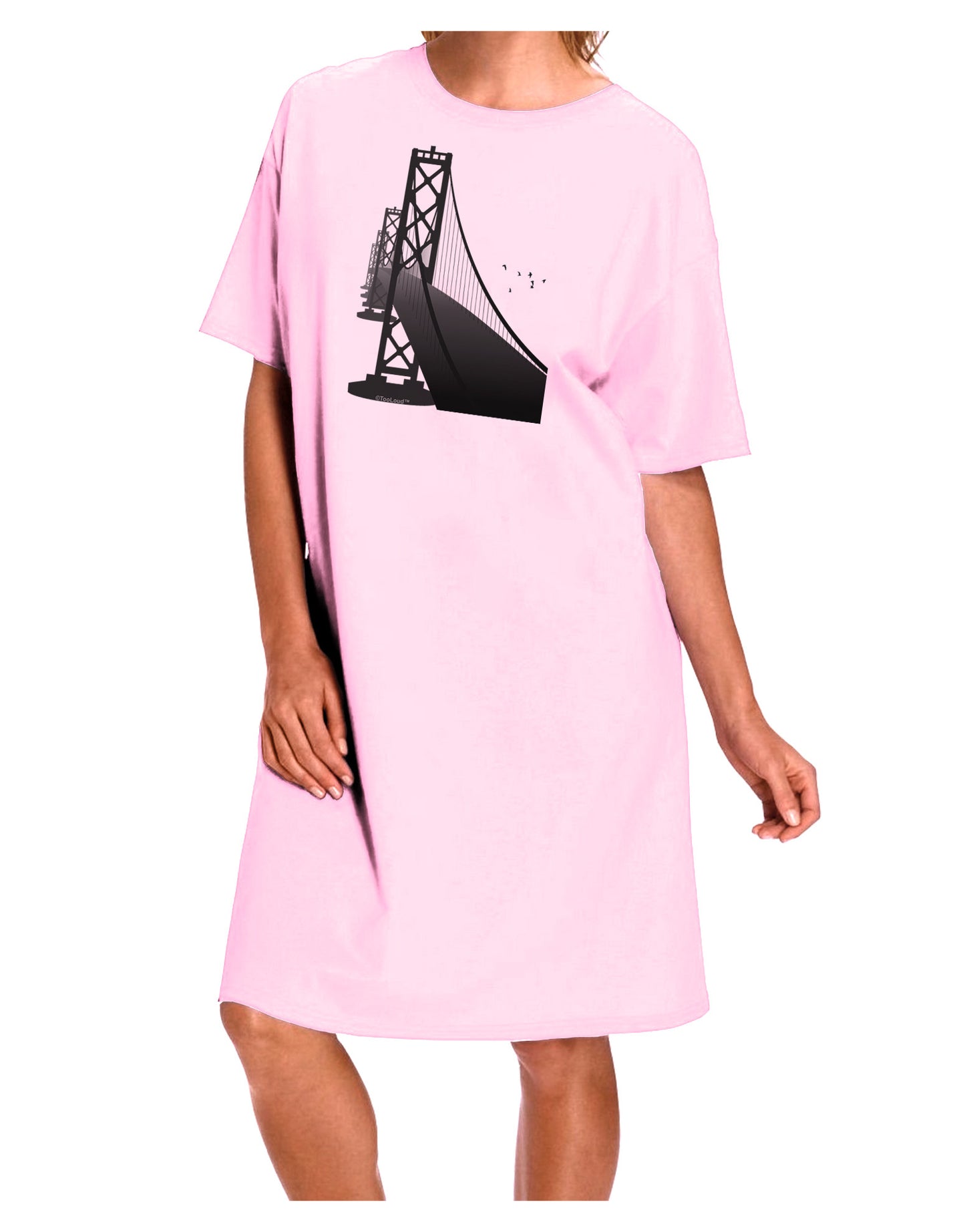 San Francisco Bay Bridge Adult Wear Around Night Shirt and Dress-Night Shirt-TooLoud-Pink-One-Size-Fits-Most-Davson Sales