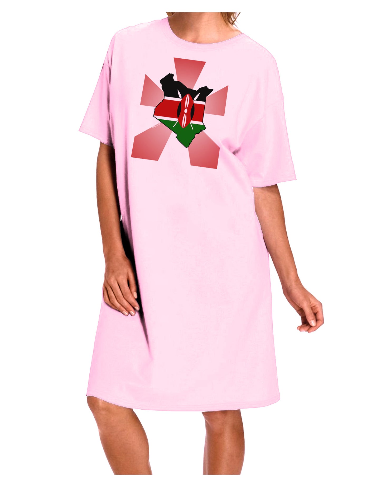 Kenya Flag Design Adult Wear Around Night Shirt and Dress-Night Shirt-TooLoud-Pink-One-Size-Fits-Most-Davson Sales