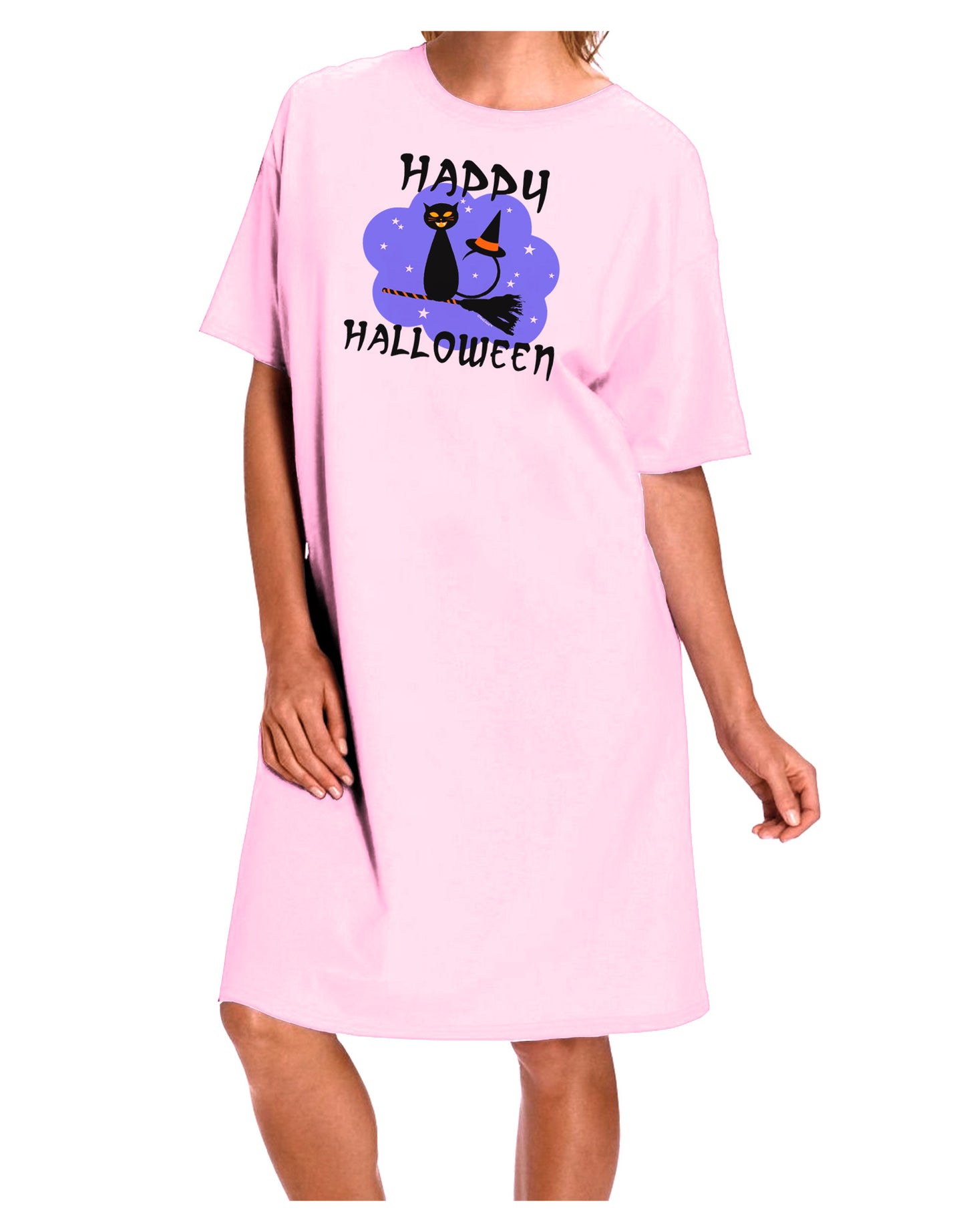 TooLoud Witch Cat Adult Wear Around Night Shirt and Dress-Night Shirt-TooLoud-Pink-One-Size-Fits-Most-Davson Sales