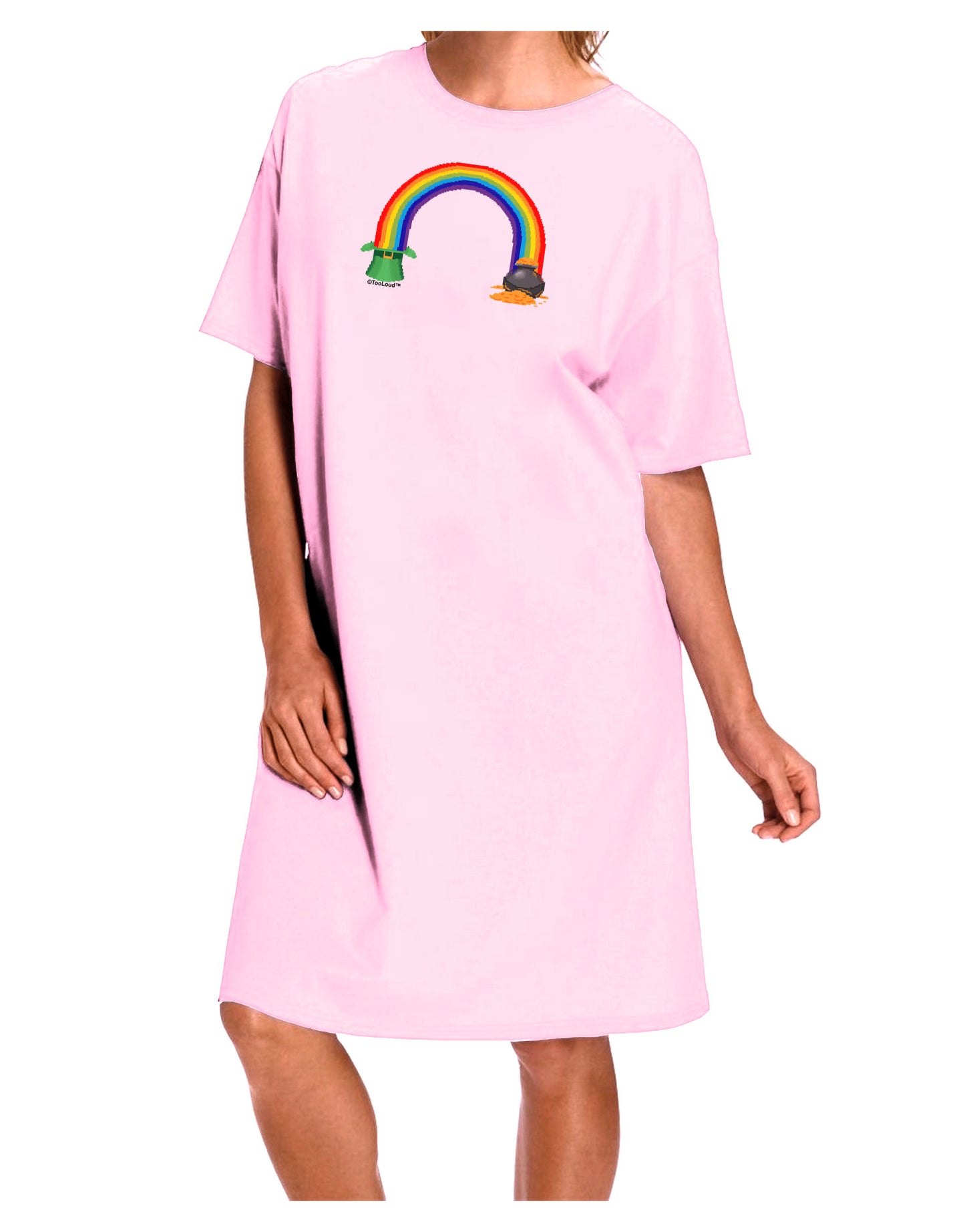 Pixel Pot of Gold Adult Wear Around Night Shirt and Dress-Night Shirt-TooLoud-Pink-One-Size-Fits-Most-Davson Sales