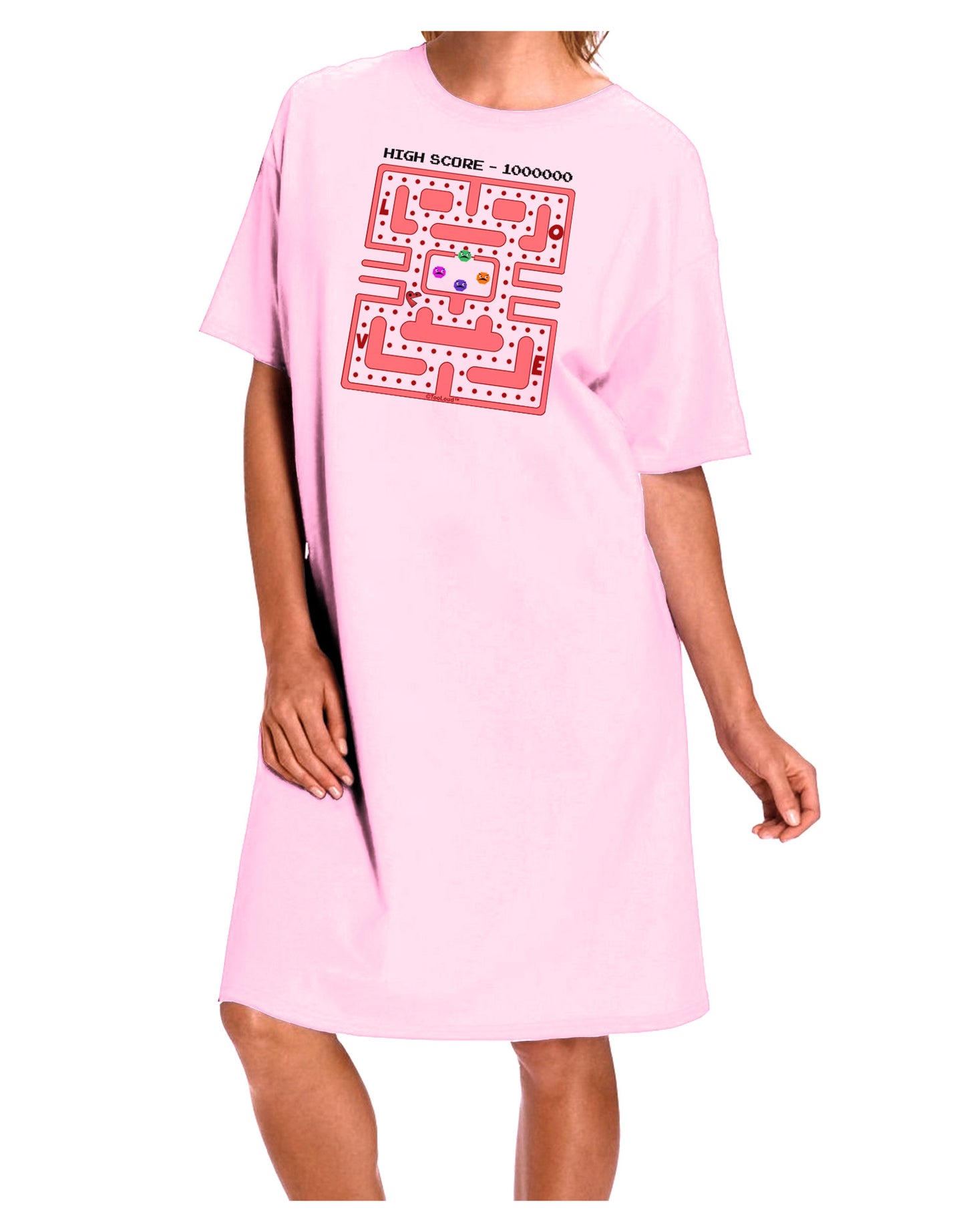 Retro Heart Man Adult Wear Around Night Shirt and Dress-Night Shirt-TooLoud-Pink-One-Size-Fits-Most-Davson Sales