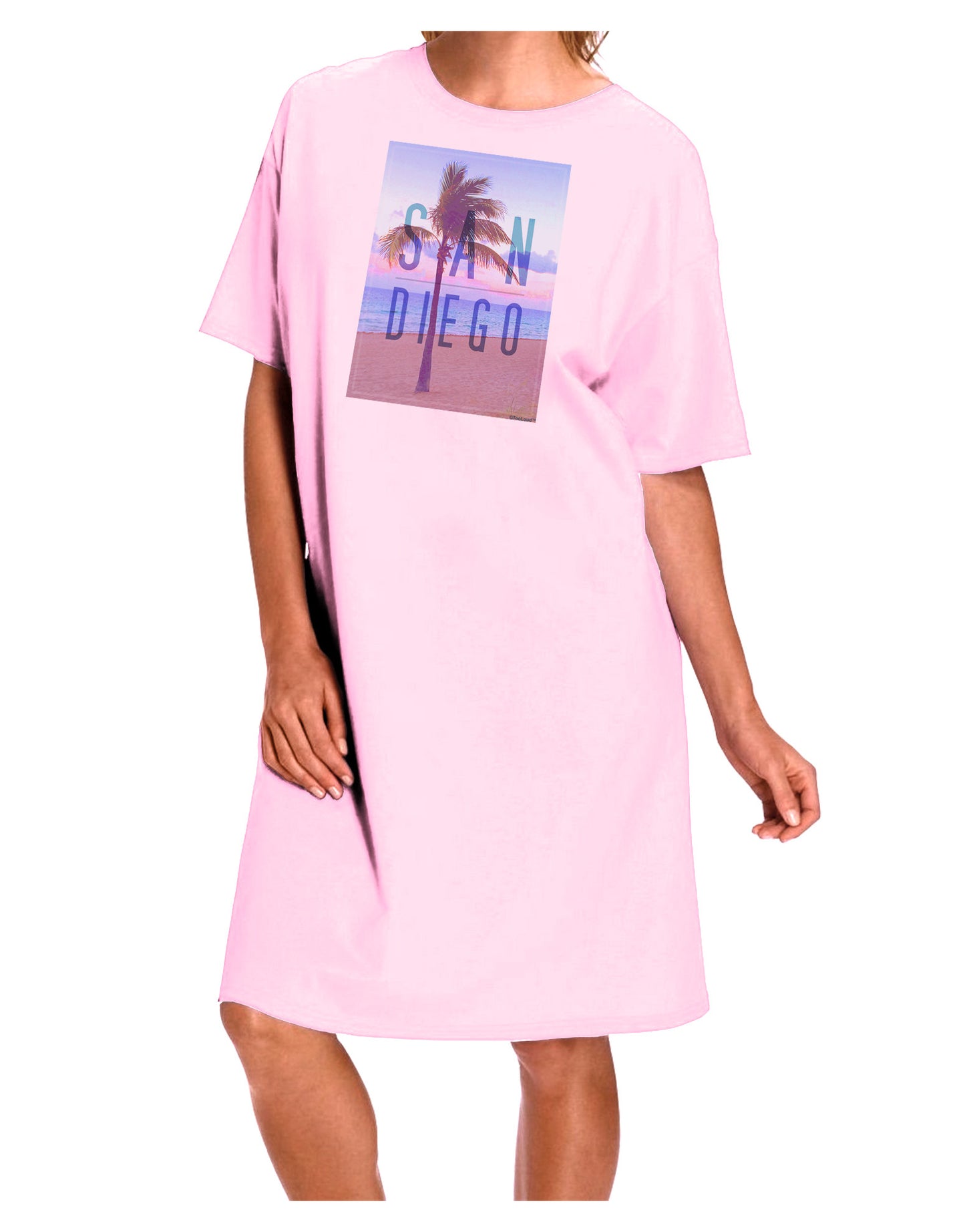 San Diego Beach Filter Adult Wear Around Night Shirt and Dress-Night Shirt-TooLoud-Pink-One-Size-Fits-Most-Davson Sales