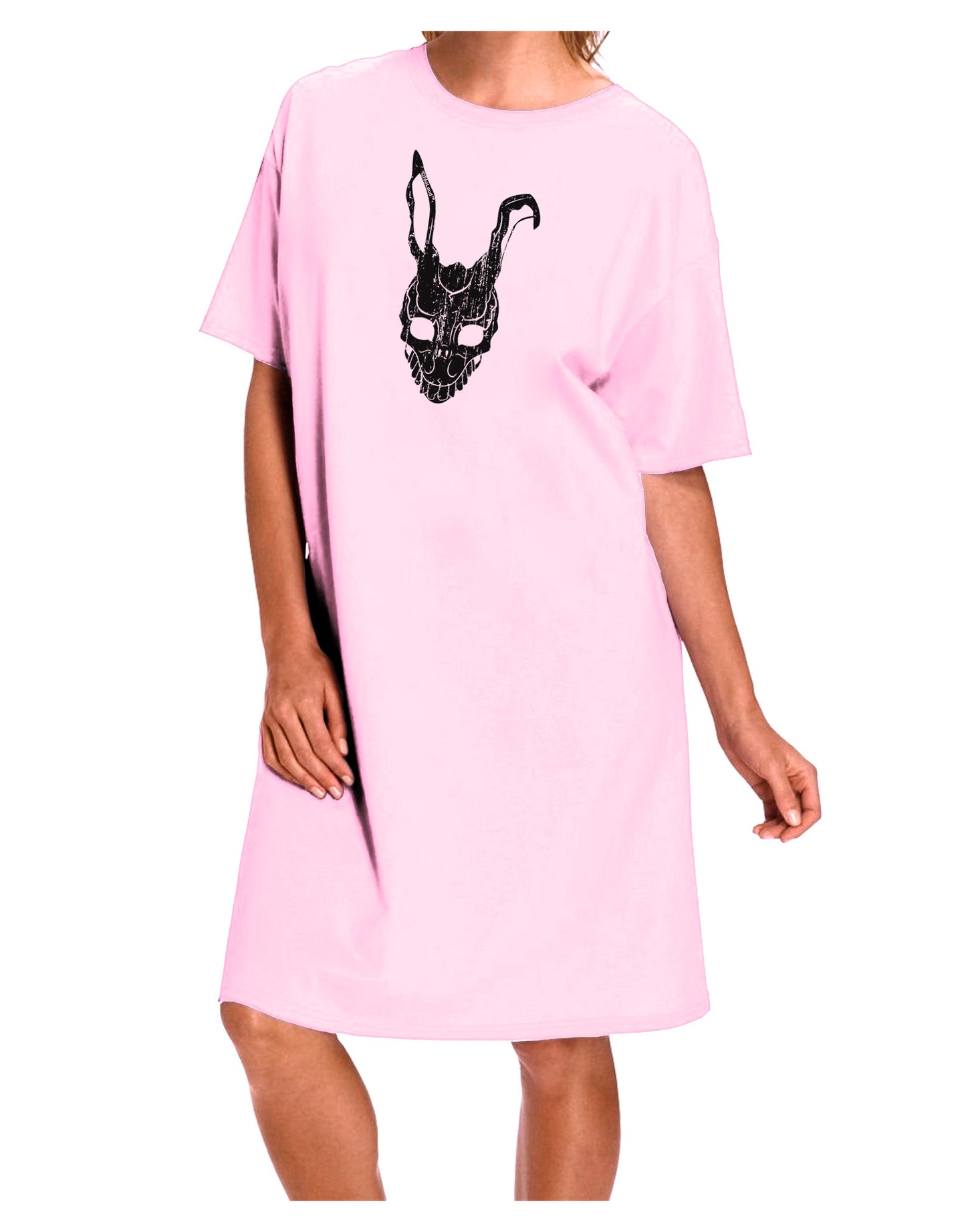 Scary Bunny Face Black Distressed Adult Wear Around Night Shirt and Dress-Night Shirt-TooLoud-Pink-One-Size-Fits-Most-Davson Sales