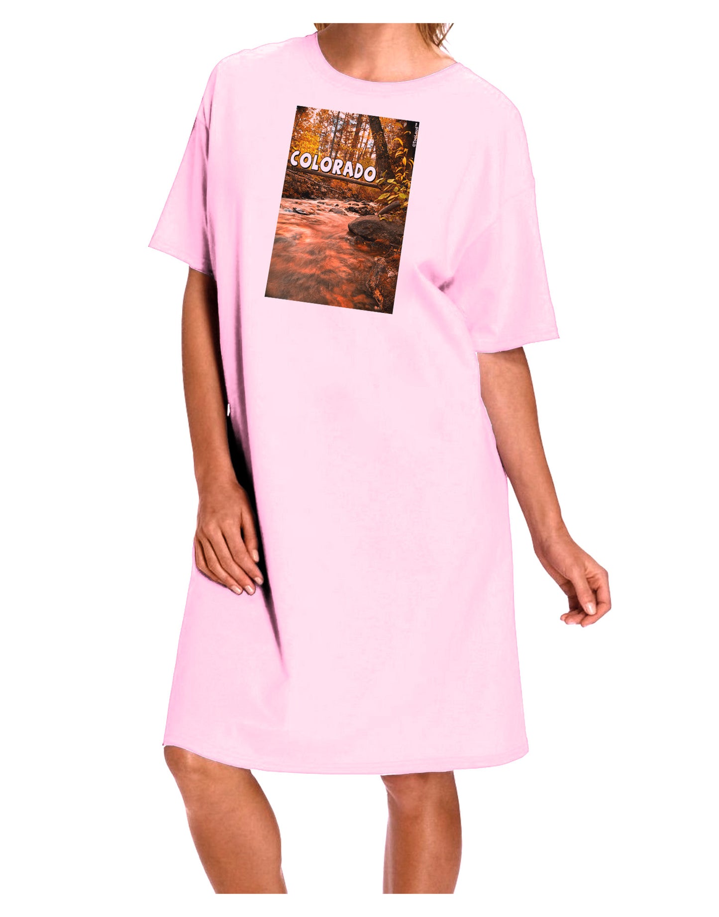 Mt Shavano Colorado Text Adult Wear Around Night Shirt and Dress-Night Shirt-TooLoud-Pink-One-Size-Fits-Most-Davson Sales
