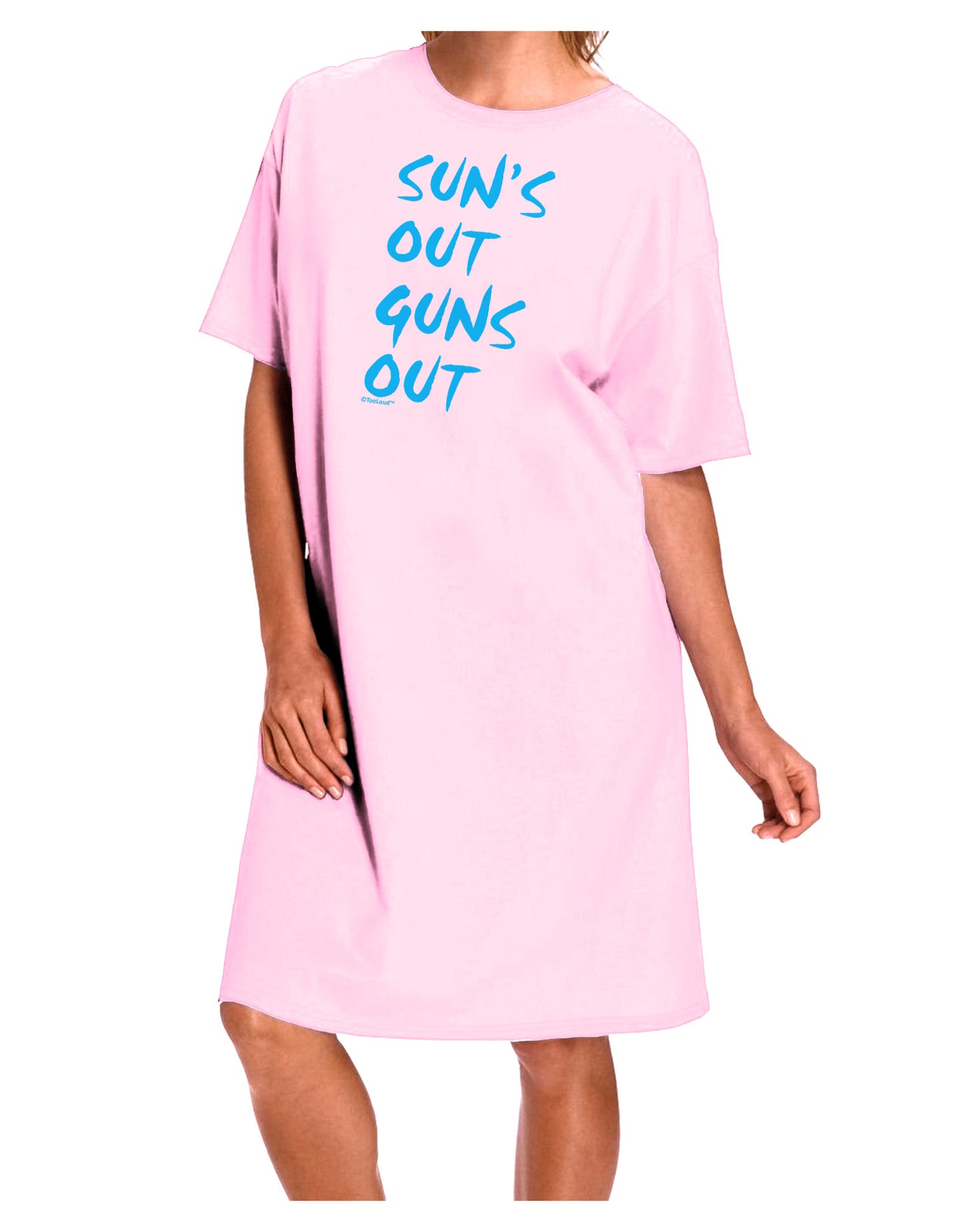 Suns Out Guns Out - Blue Adult Wear Around Night Shirt and Dress-Night Shirt-TooLoud-Pink-One-Size-Fits-Most-Davson Sales