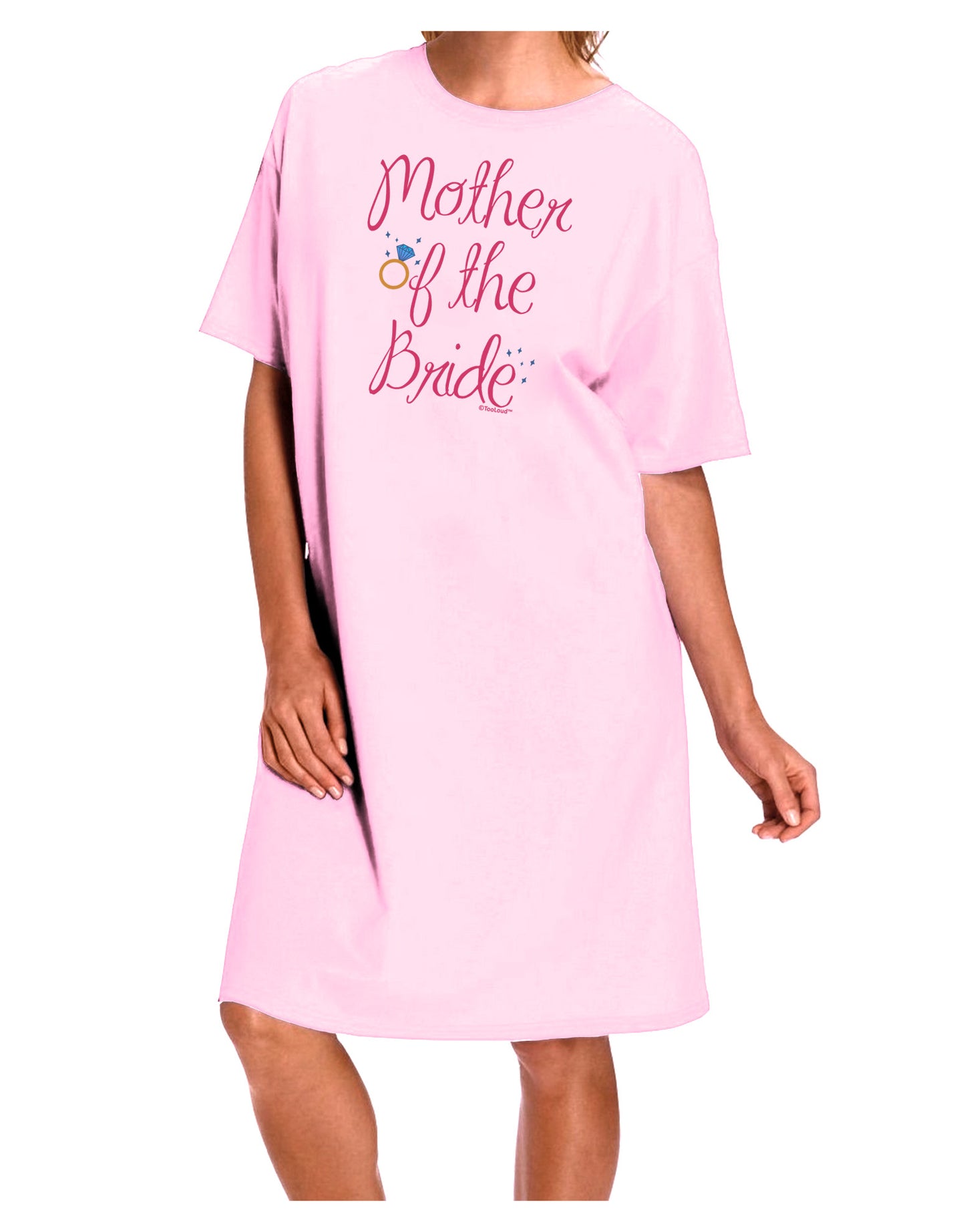 Mother of the Bride - Diamond - Color Adult Wear Around Night Shirt and Dress-Night Shirt-TooLoud-Pink-One-Size-Fits-Most-Davson Sales