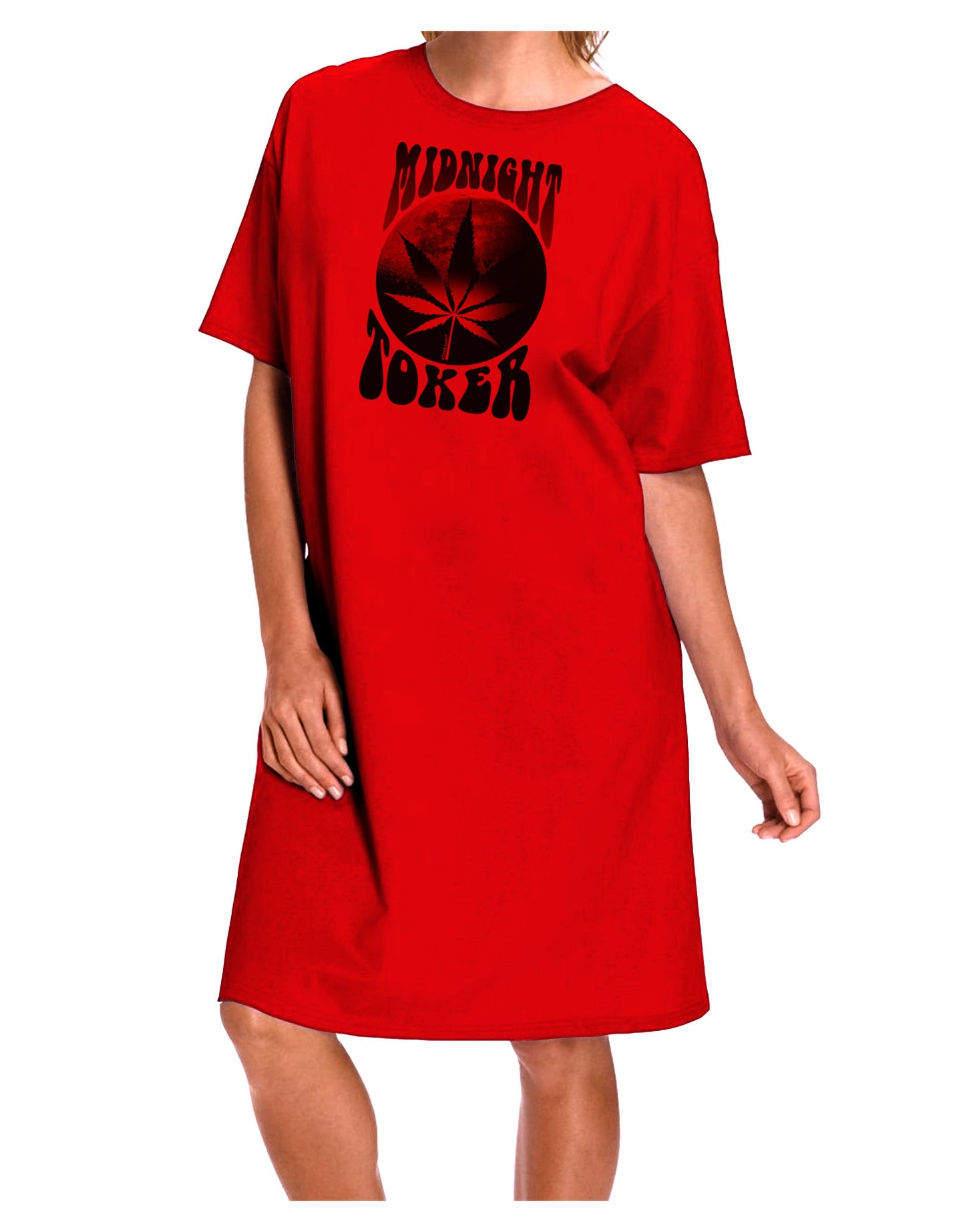 Midnight Toker Marijuana Adult Wear Around Night Shirt and Dress-Night Shirt-TooLoud-Red-One-Size-Fits-Most-Davson Sales