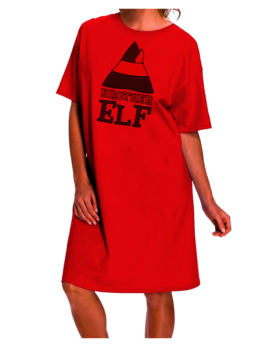 Matching Christmas Design - Elf Family - Brother Elf Adult Wear Around Night Shirt and Dress-Night Shirt-TooLoud-Red-One-Size-Davson Sales
