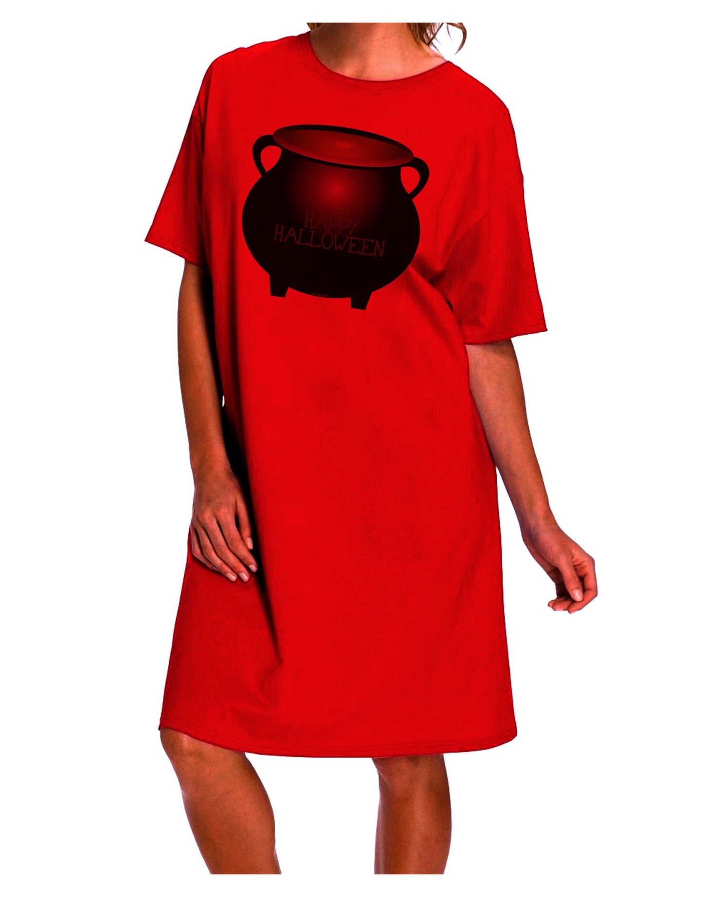 Witches Cauldron Happy Halloween Adult Wear Around Night Shirt and Dress-Night Shirt-TooLoud-Red-One-Size-Fits-Most-Davson Sales