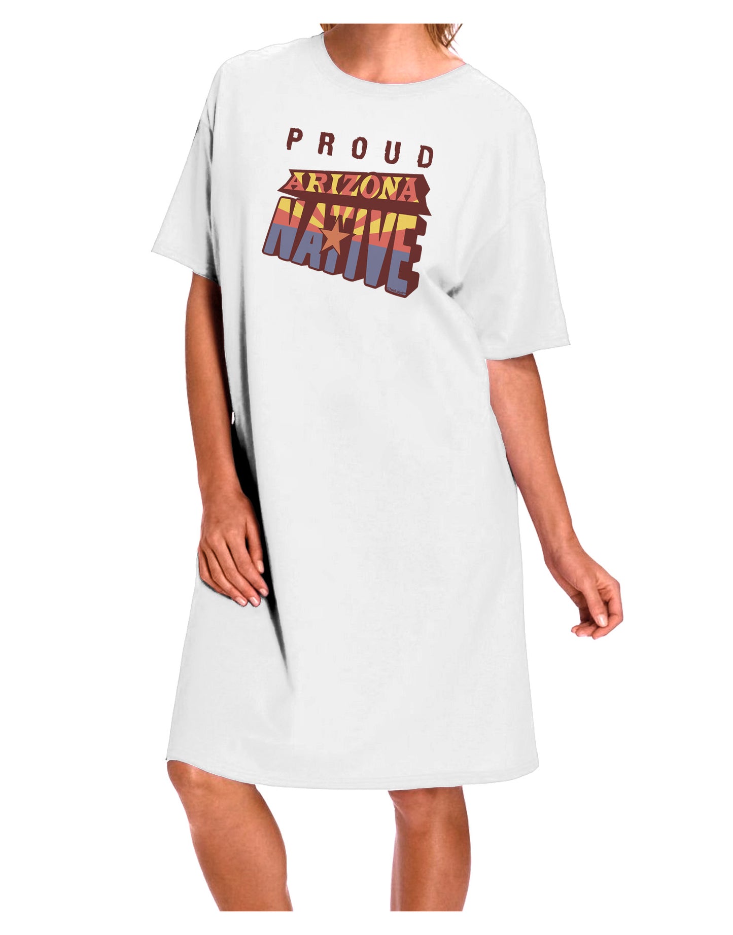 Arizona Native Adult Night Shirt Dress - White - One Size-Night Shirt-TooLoud-White-OSFM-Davson Sales