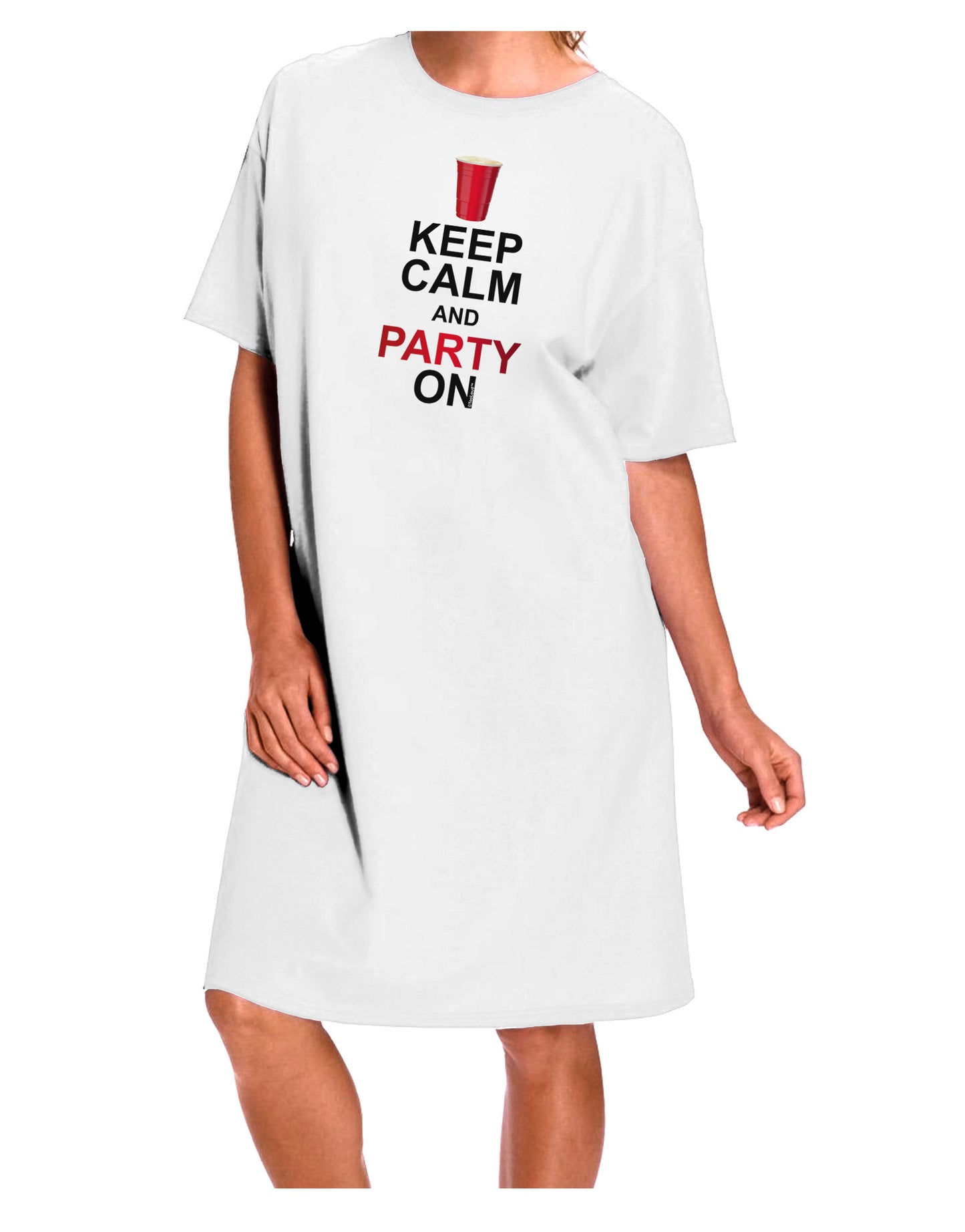 Elevate Your Style with the Party Beer Adult Night Shirt Dress in White - One Size by TooLoud-Night Shirt-TooLoud-White-One-Size-Davson Sales