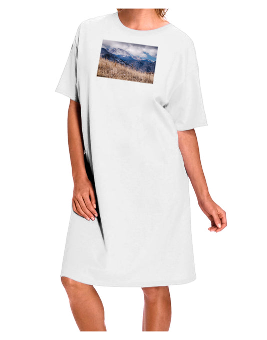 Pikes Peak Colorado Mountains Adult Night Shirt Dress in White - One Size, Crafted by TooLoud-Night Shirt-TooLoud-White-One-Size-Davson Sales