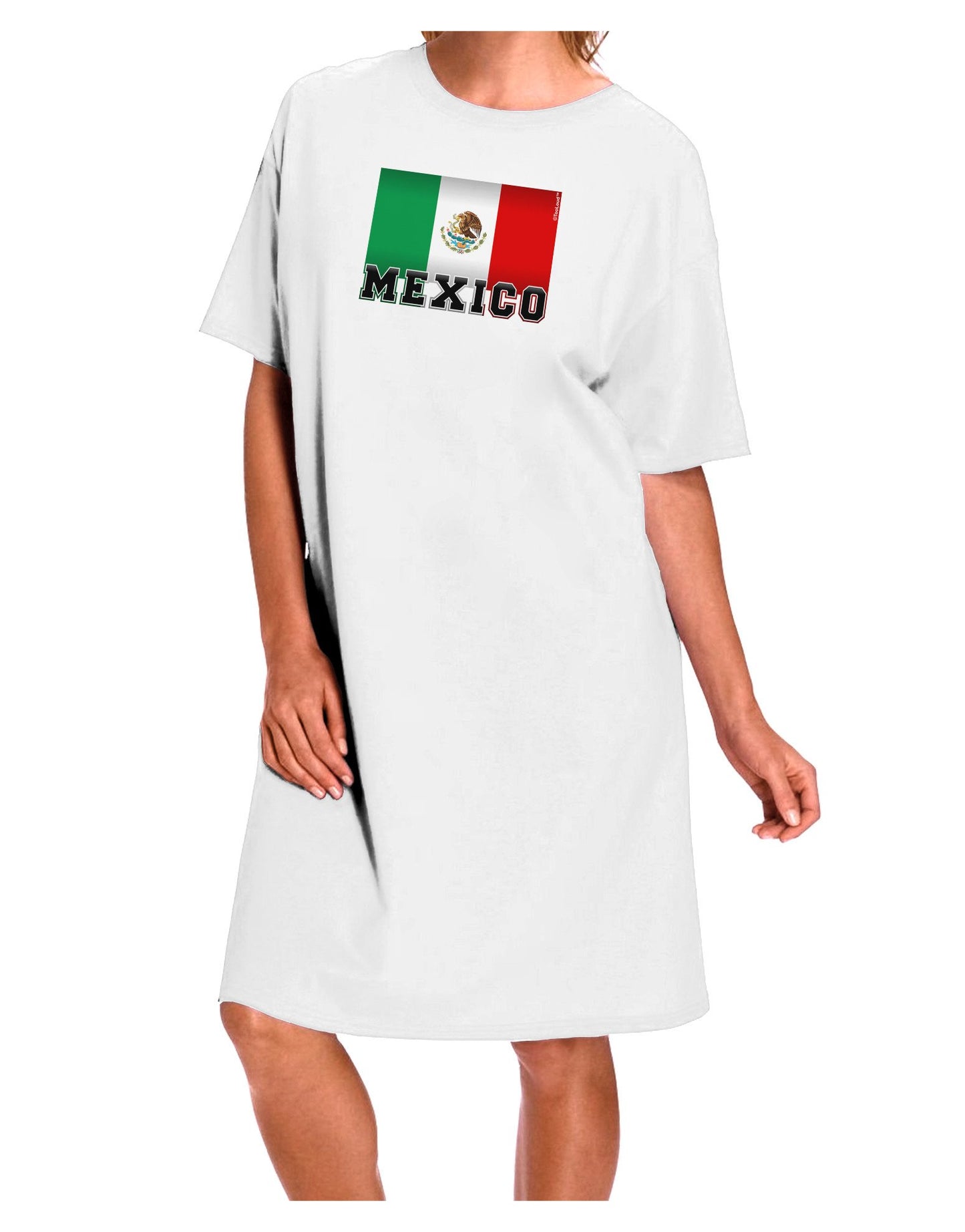 Mexico Flag Adult Wear Around Night Shirt and Dress-Night Shirt-TooLoud-White-One-Size-Fits-Most-Davson Sales