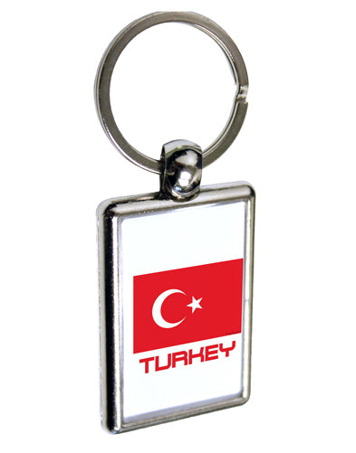 Turkey Flag with Text Keychain Key Ring by TooLoud-TooLoud-Davson Sales