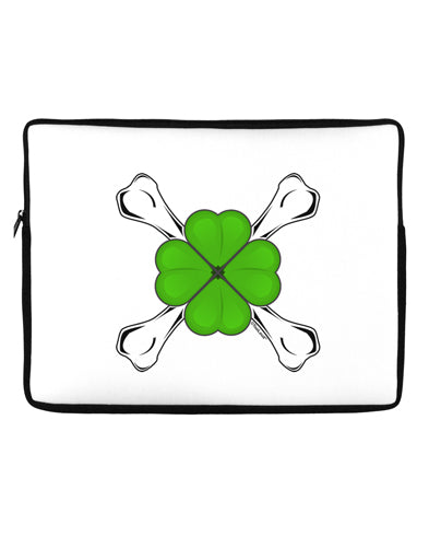 Clover and Crossbones Neoprene laptop Sleeve 10 x 14 inch Landscape by TooLoud-Laptop Sleeve-TooLoud-Davson Sales