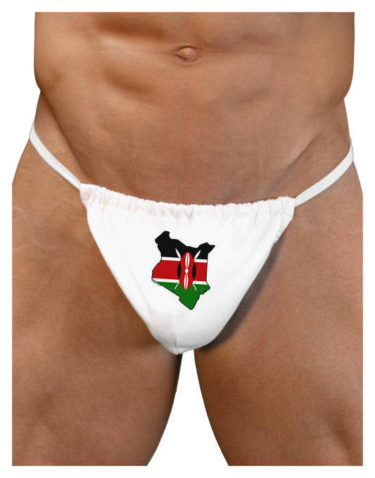 Kenya Flag Silhouette Mens G-String Underwear-Mens G-String-LOBBO-White-Small/Medium-Davson Sales
