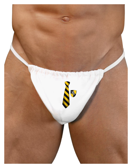 TooLoud Wizard Tie Yellow and Black Mens G-String Underwear-Mens G-String-LOBBO-White-Small/Medium-Davson Sales
