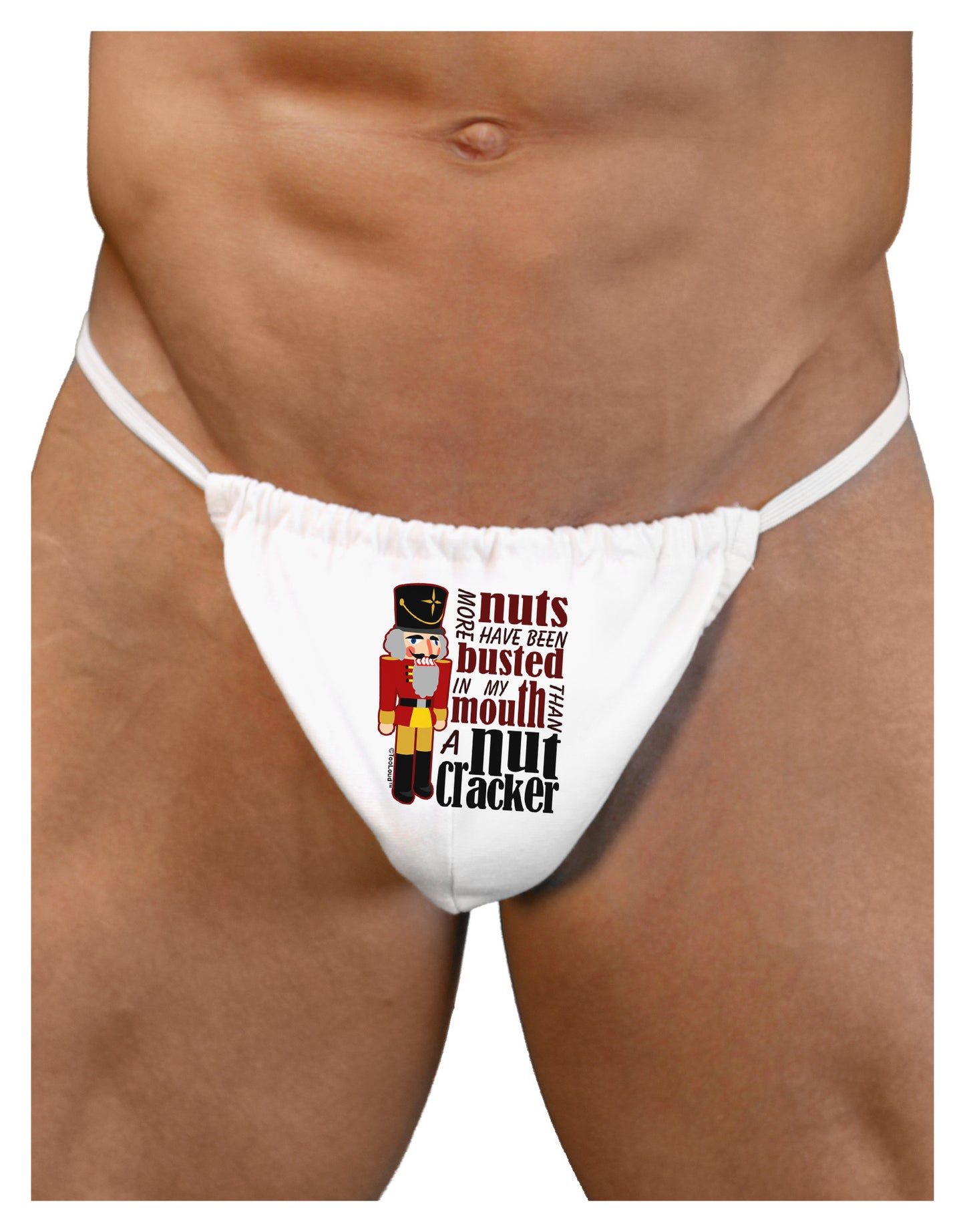 More Nuts Busted - My Mouth Mens G-String Underwear by LOBBO-Mens G-String-LOBBO-White-Small/Medium-Davson Sales