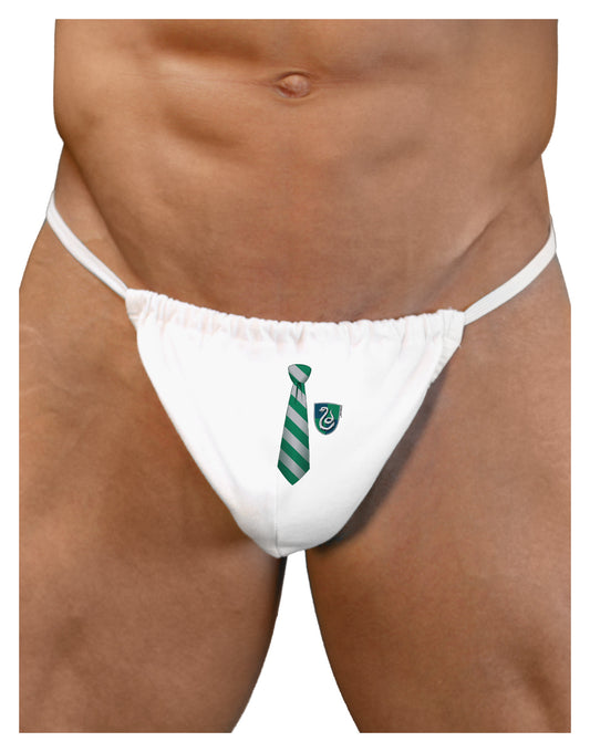 TooLoud Wizard Tie Green and Silver Mens G-String Underwear-Mens G-String-LOBBO-White-Small/Medium-Davson Sales