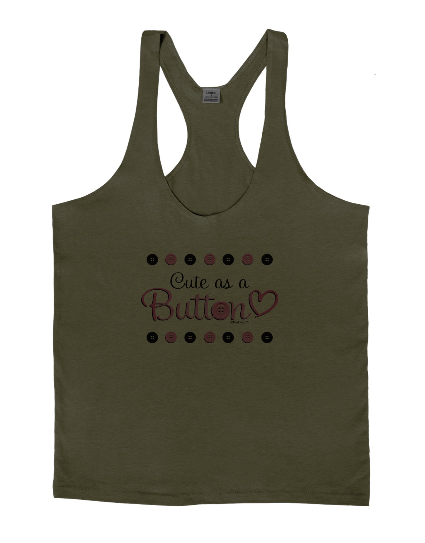 Cute As A Button Mens String Tank Top-Men's String Tank Tops-LOBBO-Army-Green-Small-Davson Sales