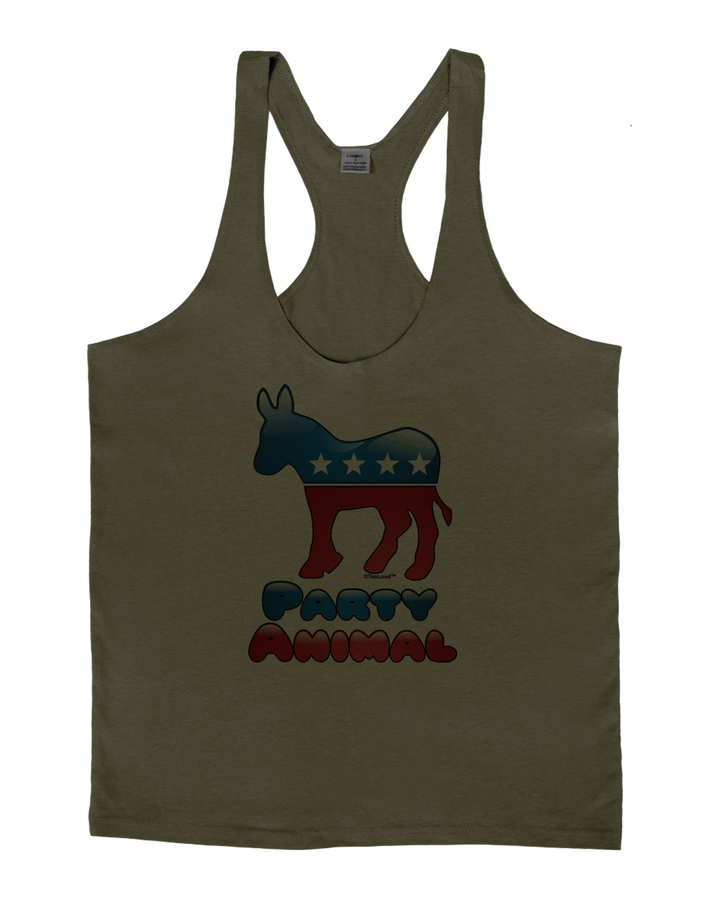 Democrat Party Animal Mens String Tank Top-Men's String Tank Tops-LOBBO-Army-Green-Small-Davson Sales