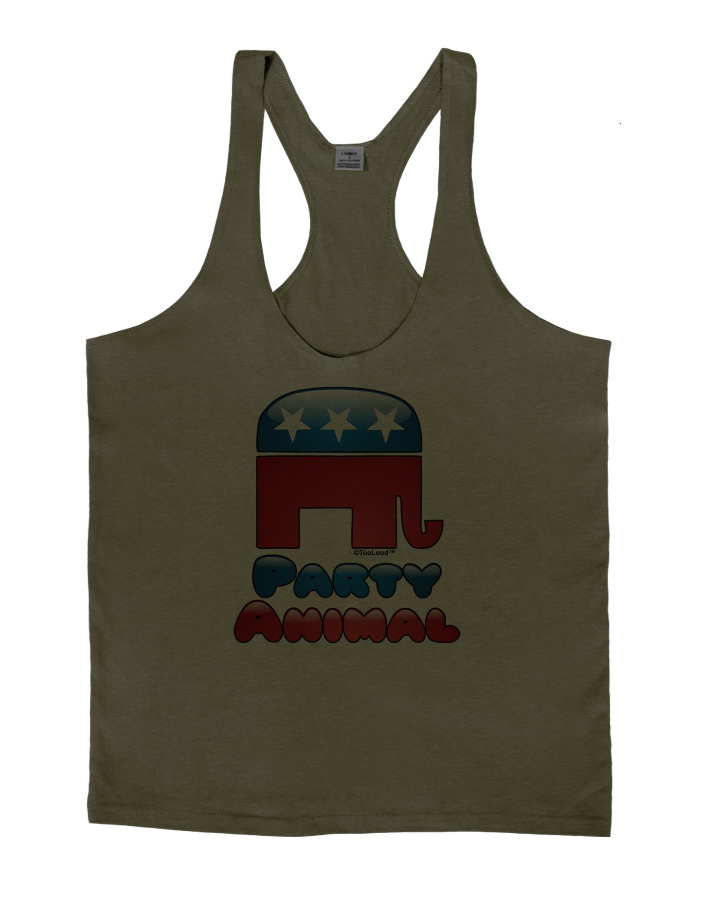 Republican Party Animal Mens String Tank Top-Men's String Tank Tops-LOBBO-Army-Green-Small-Davson Sales