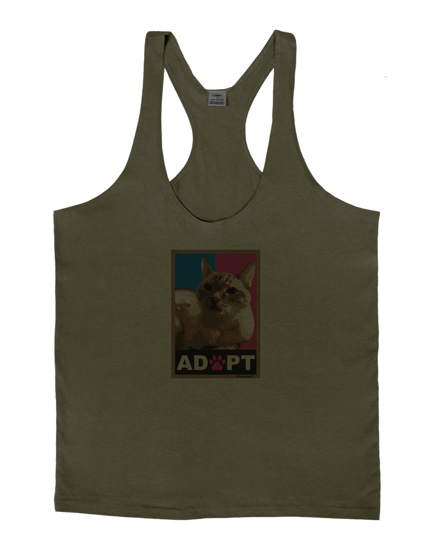 Adopt Cute Kitty Cat Adoption Mens String Tank Top-Men's String Tank Tops-LOBBO-Army-Green-Small-Davson Sales