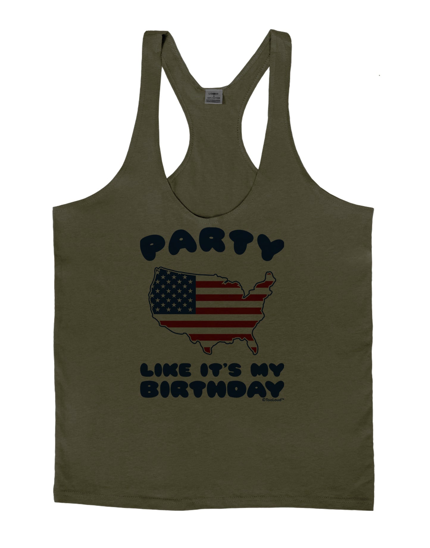 Party Like It's My Birthday - 4th of July Mens String Tank Top-Men's String Tank Tops-LOBBO-Army-Green-Small-Davson Sales