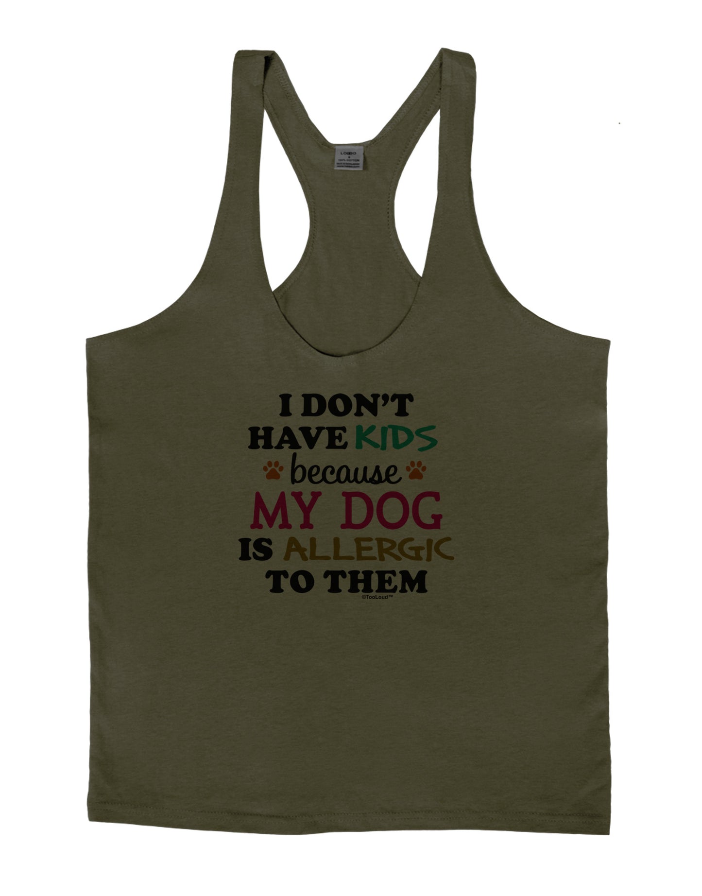 I Don't Have Kids - Dog Mens String Tank Top-Men's String Tank Tops-LOBBO-Army-Green-Small-Davson Sales