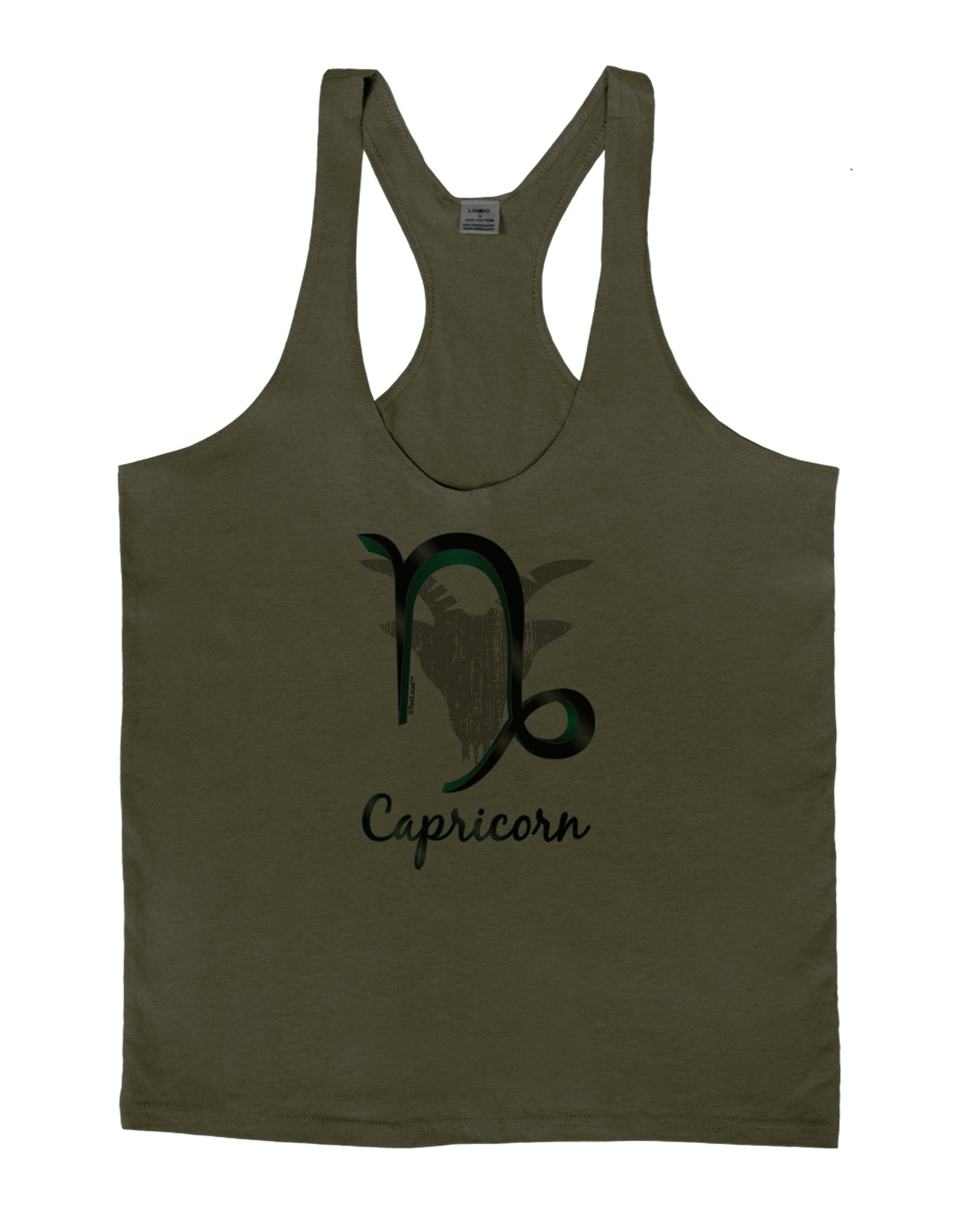 Capricorn Symbol Mens String Tank Top-Men's String Tank Tops-LOBBO-Army-Green-Small-Davson Sales