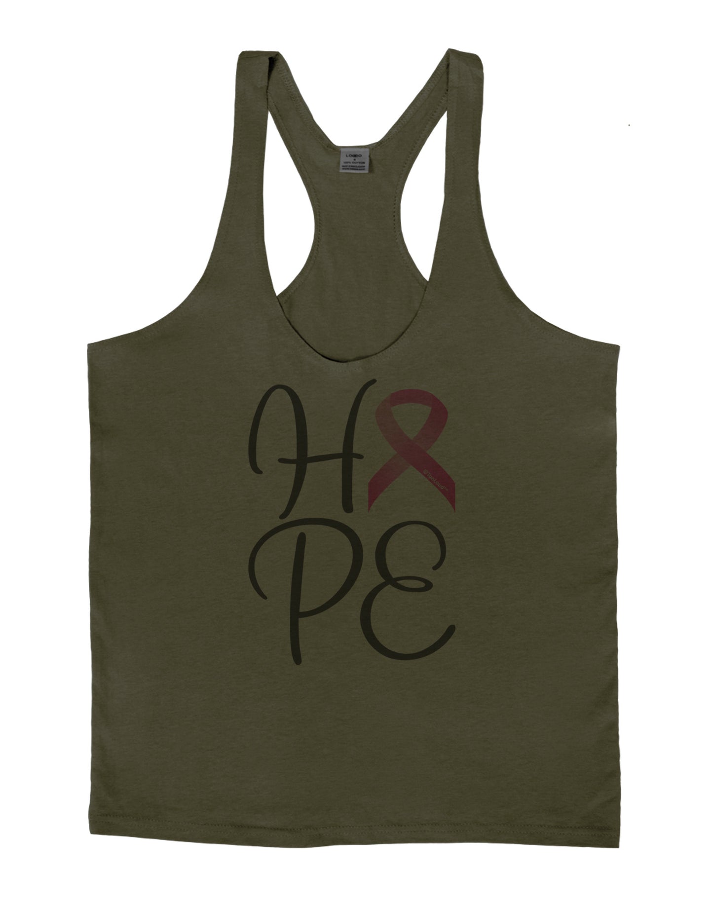 Hope - Breast Cancer Awareness Ribbon Mens String Tank Top-Men's String Tank Tops-LOBBO-Army-Green-Small-Davson Sales