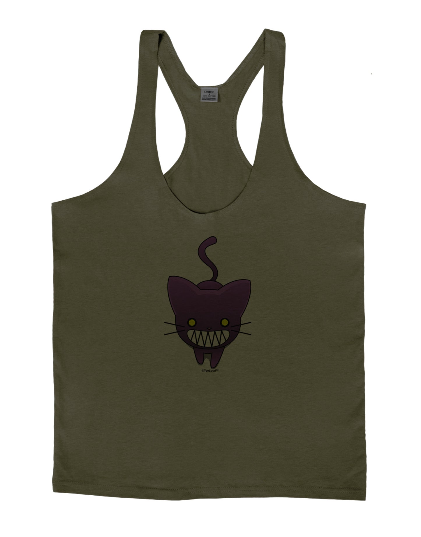 Evil Kitty Mens String Tank Top-Men's String Tank Tops-LOBBO-Army-Green-Small-Davson Sales