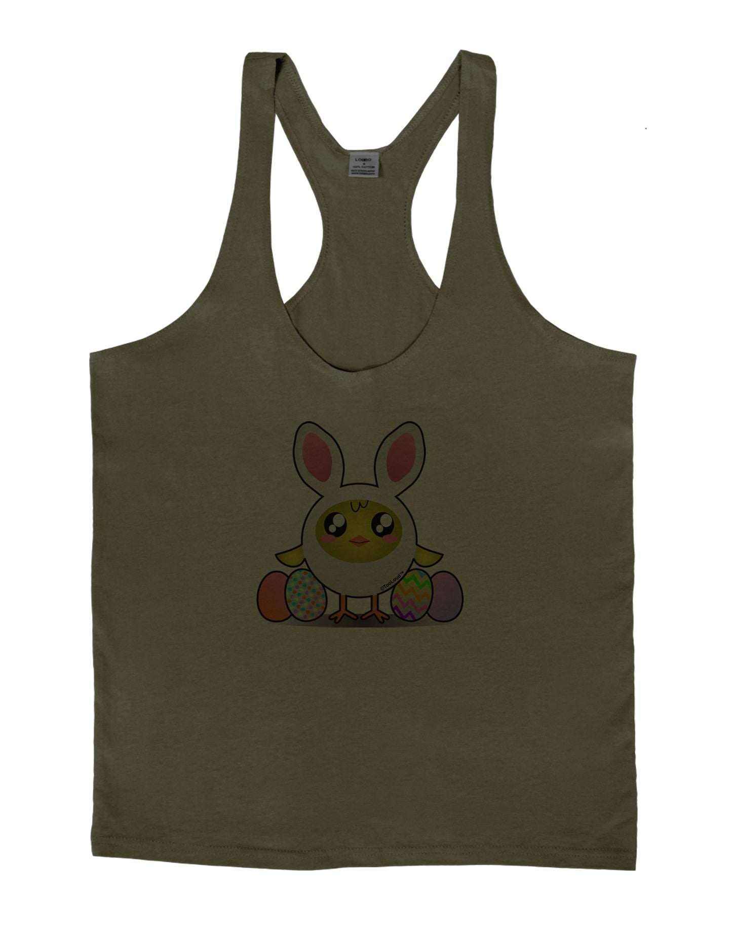 Chick In Bunny Costume Mens String Tank Top-Men's String Tank Tops-LOBBO-Army-Green-Small-Davson Sales