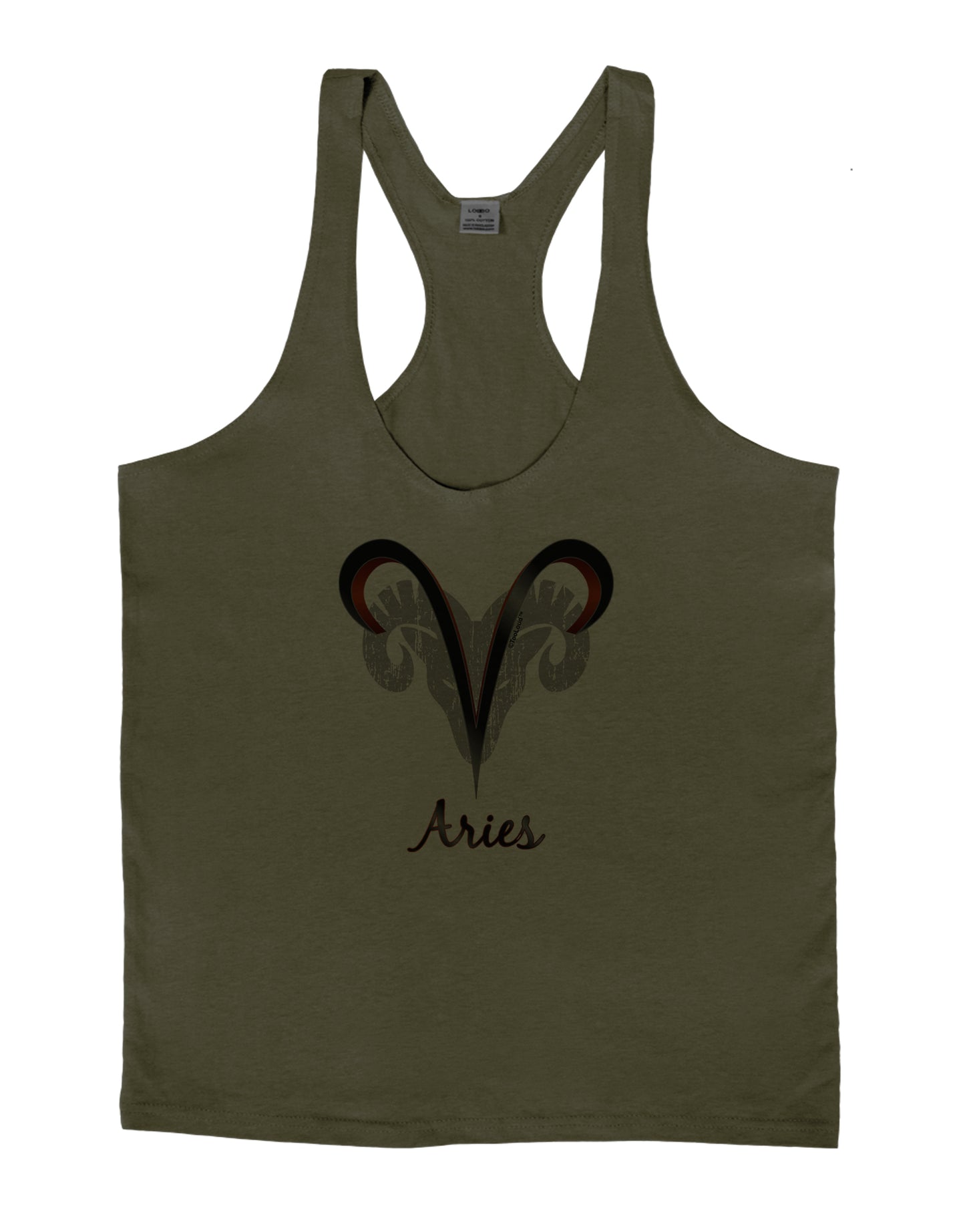 Aries Symbol Mens String Tank Top-Men's String Tank Tops-LOBBO-Army-Green-Small-Davson Sales