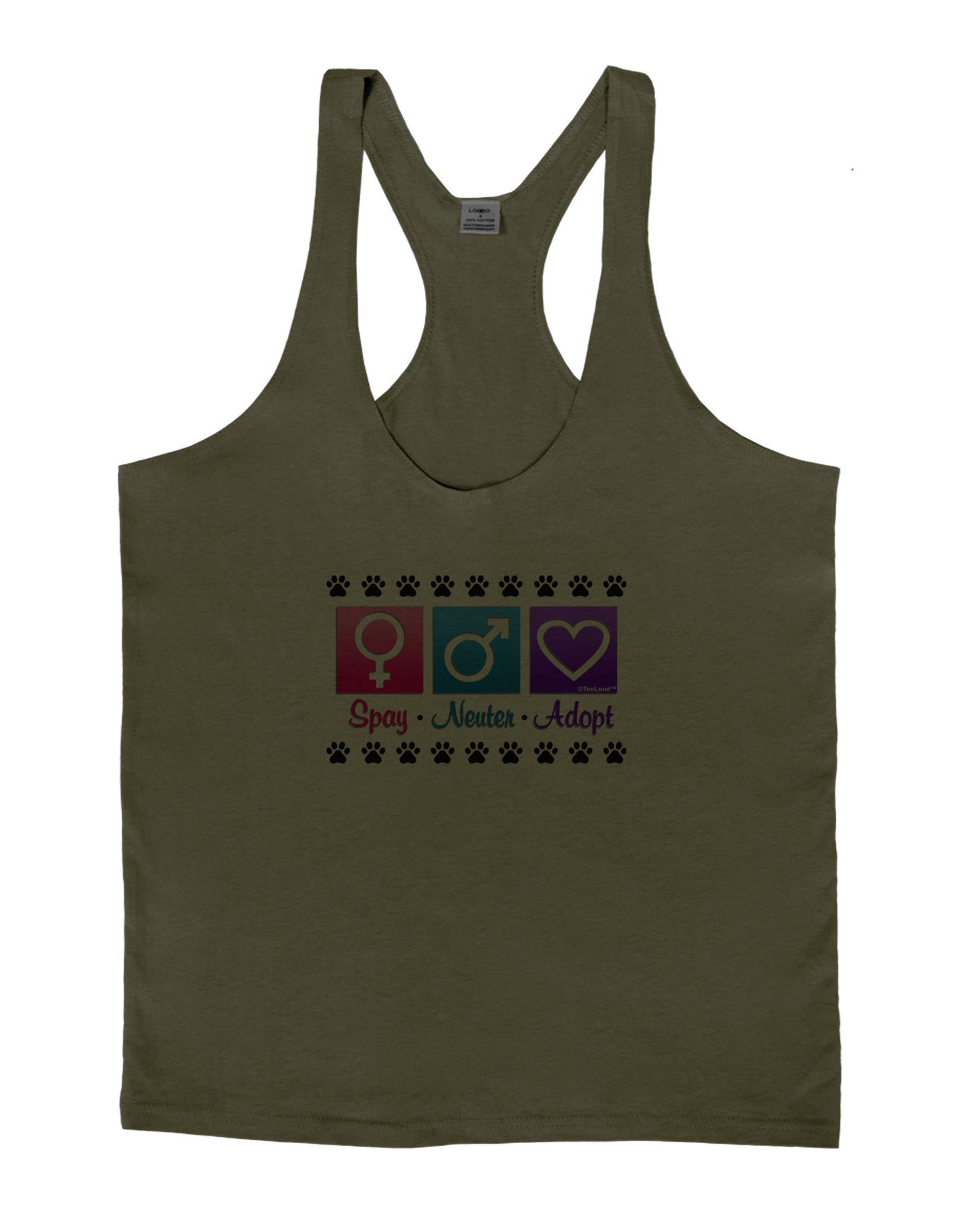 Spay Neuter Adopt Mens String Tank Top-Men's String Tank Tops-LOBBO-Army-Green-Small-Davson Sales